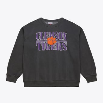 Men's Mitchell & Ness Charcoal Clemson Tigers Downtown Fleece Sweatshirt