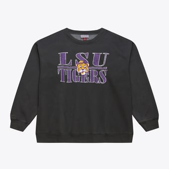 Men's Mitchell & Ness Charcoal LSU Tigers Downtown Fleece Sweatshirt