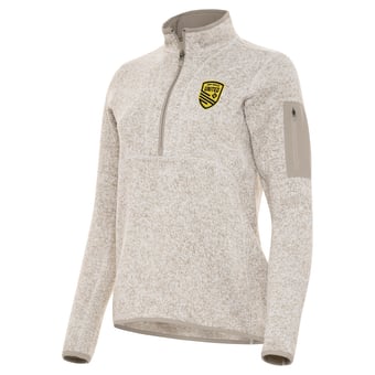 Women's Antigua  Oatmeal New Mexico United Fortune Half-Zip Pullover