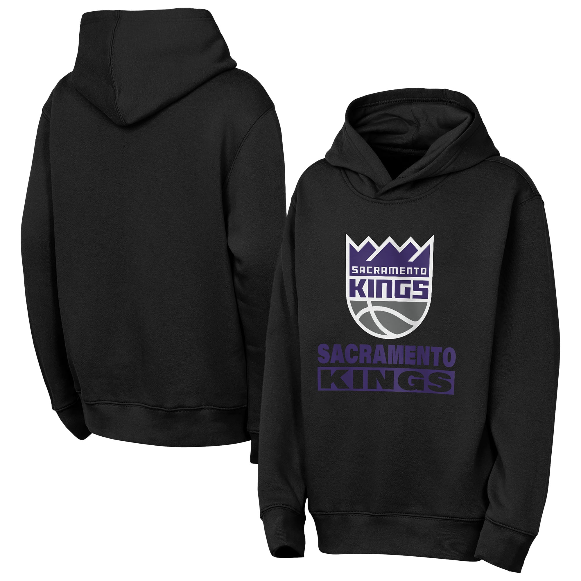 Youth Outerstuff Black Sacramento Kings Back To The Basics Hoodie