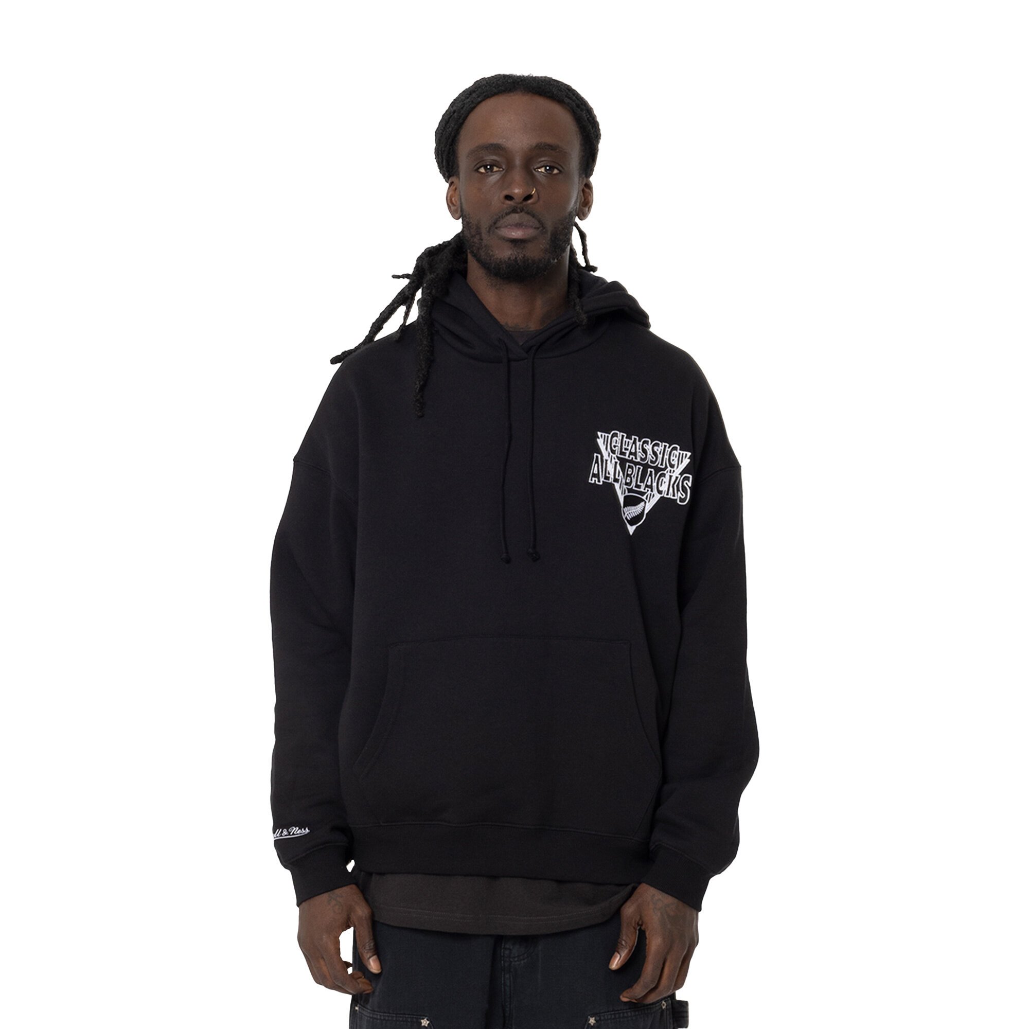 Felpa con cappuccio Classic All Blacks x Mitchell & Ness Inagural Silver Fern - Nera