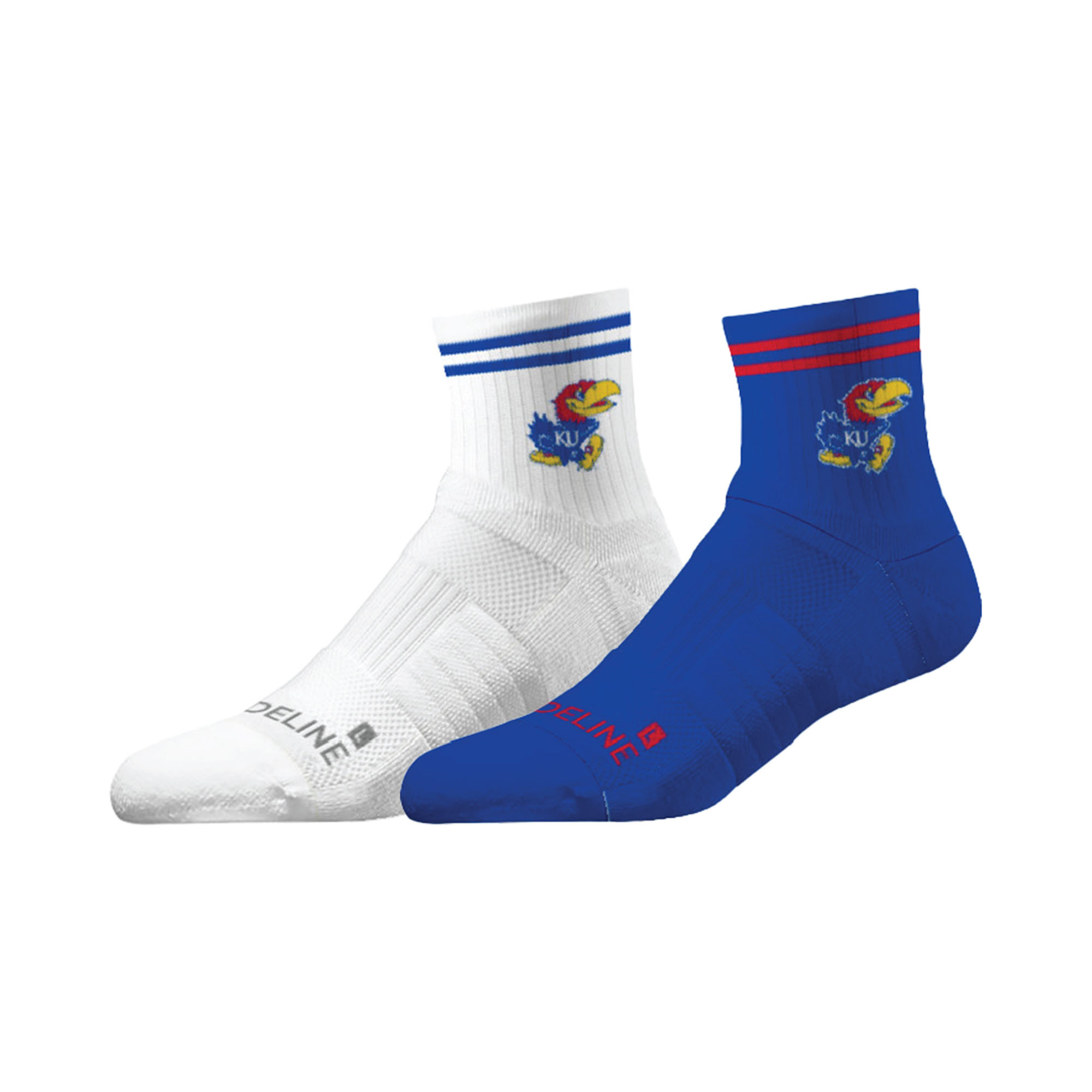 Unisex Strideline Kansas Jayhawks Premium Knit 2-Pack Half Calf Socks Set