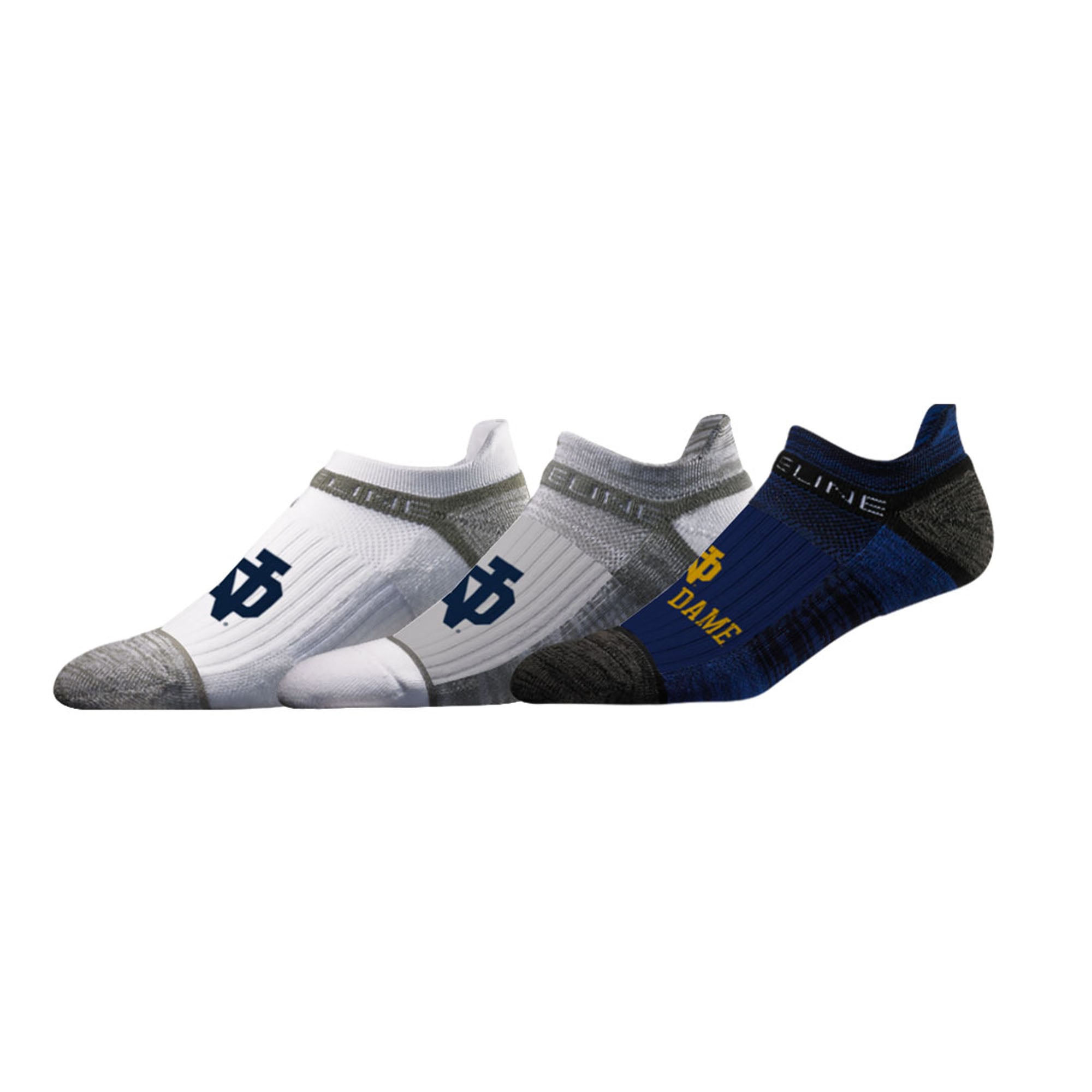 Unisex Strideline Notre Dame Fighting Irish Premium Low 3-Pack Ankle Socks Set