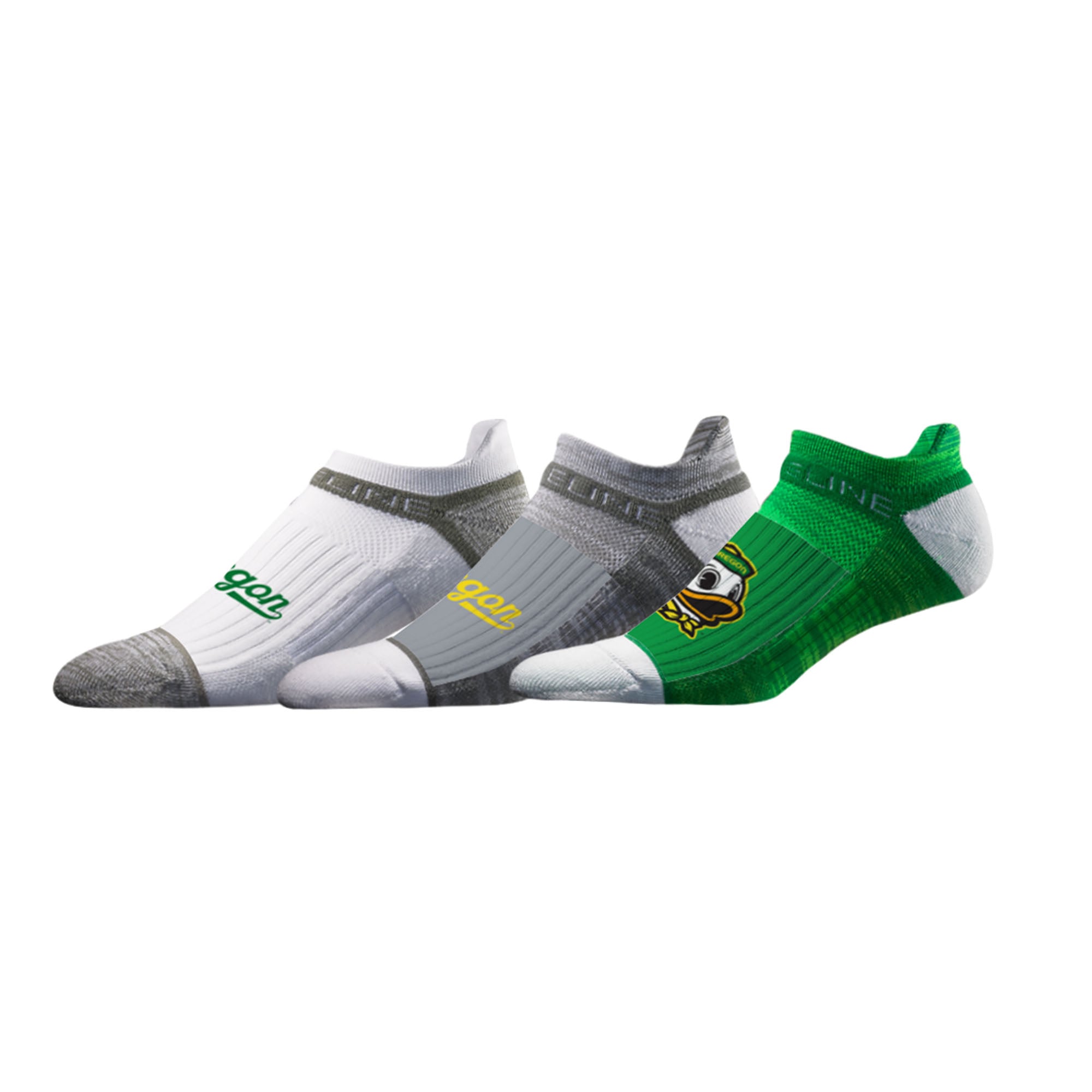 Unisex Strideline Oregon Ducks Premium Low 3-Pack Ankle Socks Set