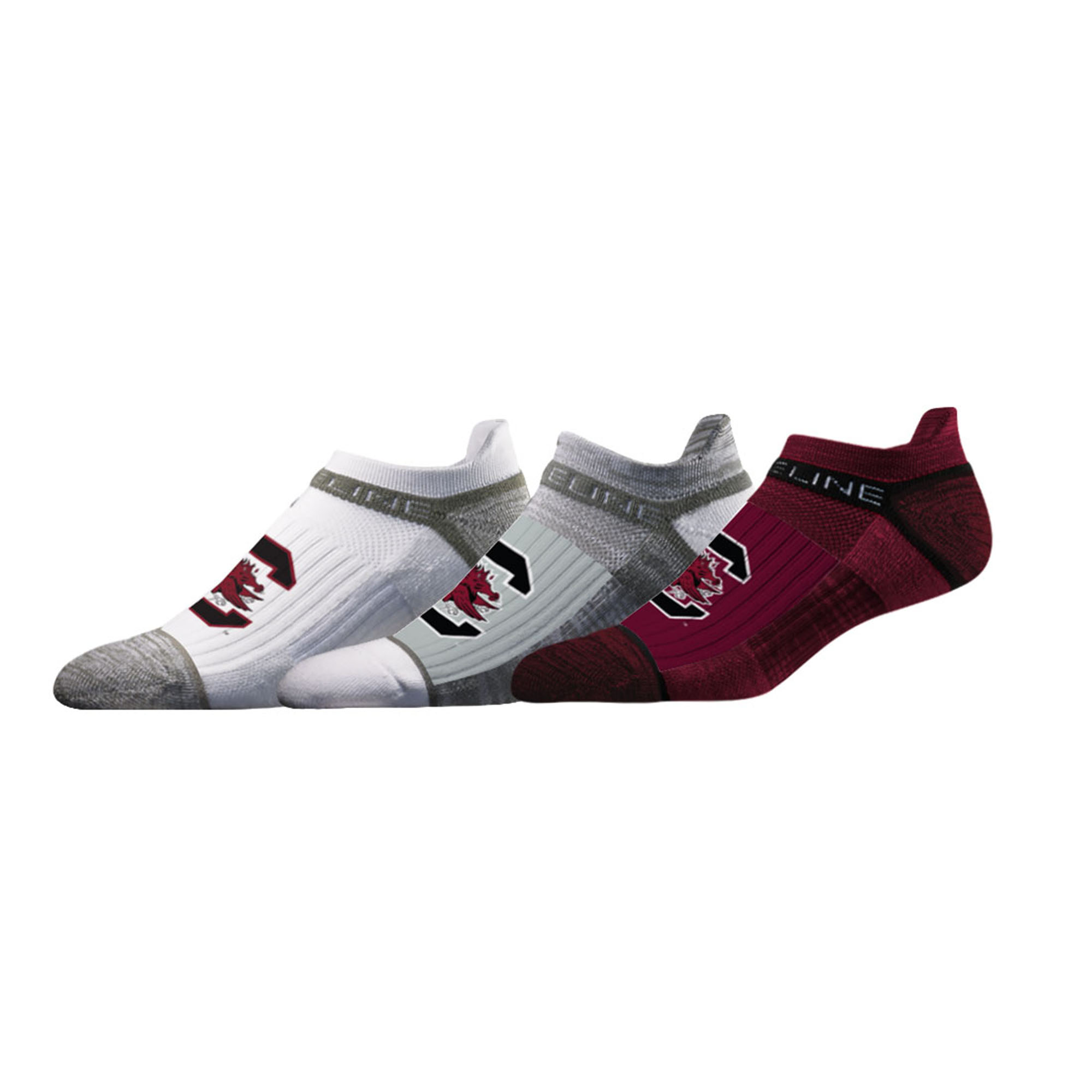Unisex Strideline South Carolina Gamecocks Premium Low 3-Pack Ankle Socks Set