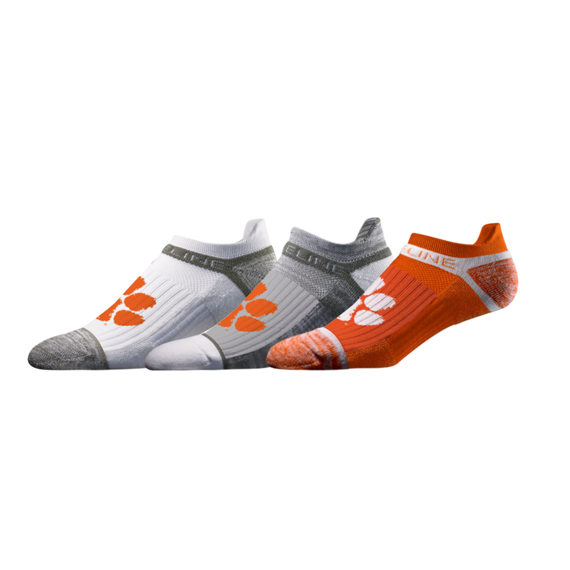 Unisex Strideline Clemson Tigers Premium Low 3-Pack Ankle Socks Set