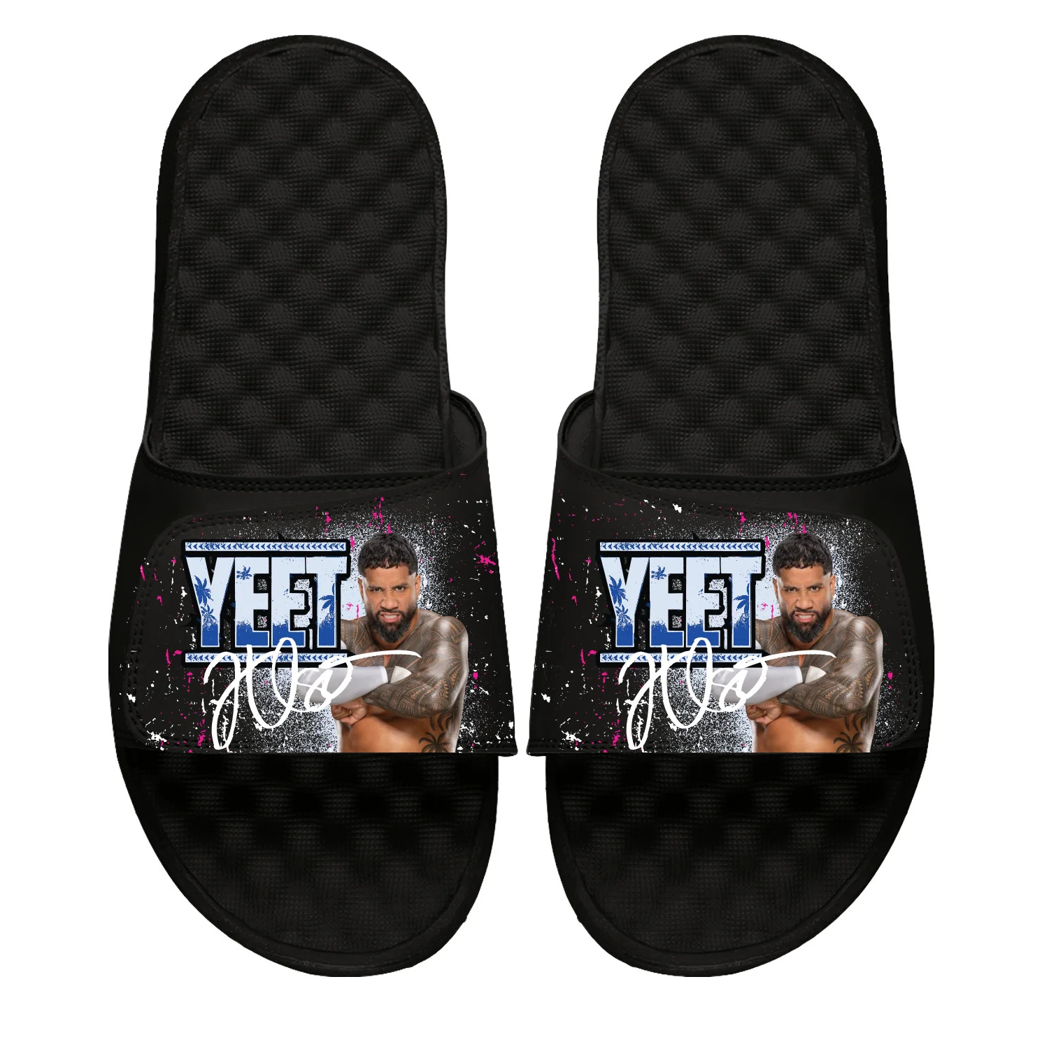 Youth ISlide Black Jey Uso Collage Slide Sandals Youth ISlide Black Jey Uso Collage Slide Sandals