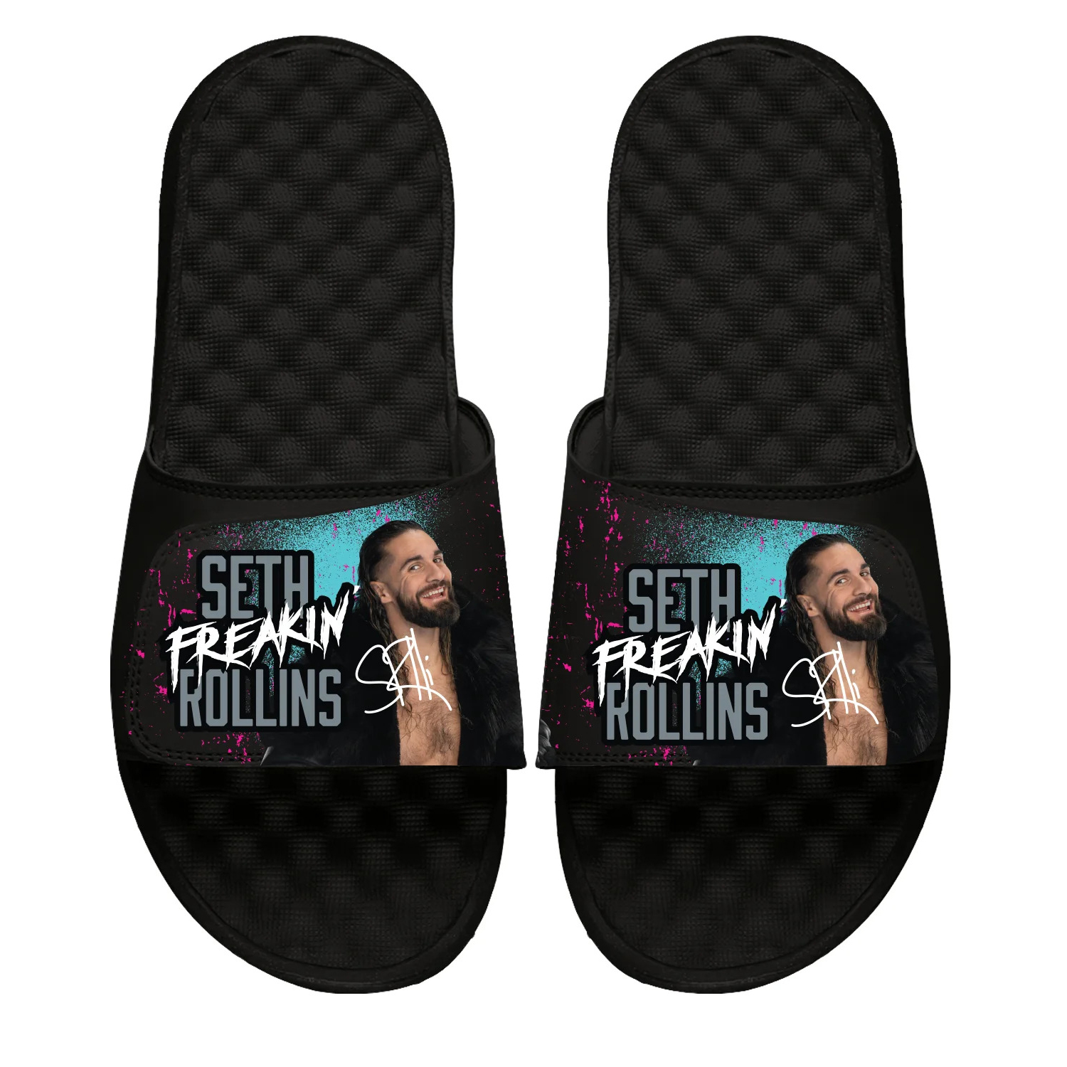 Unisex ISlide Black Seth Rollins Collage Slide Sandals Unisex ISlide Black Seth Rollins Collage Slide Sandals