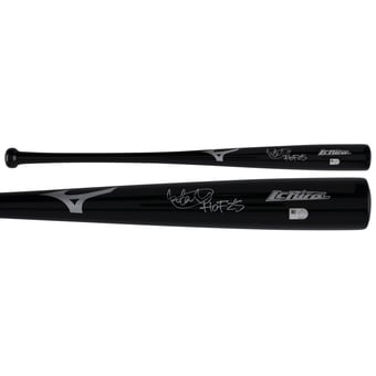 Ichiro Suzuki Seattle Mariners Autographed Black Mizuno Game Model Bat with "HOF 25" Inscription