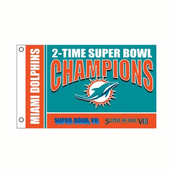 Miami Dolphins 3' x 5' Super Bowl Champions Single-Sided Flag