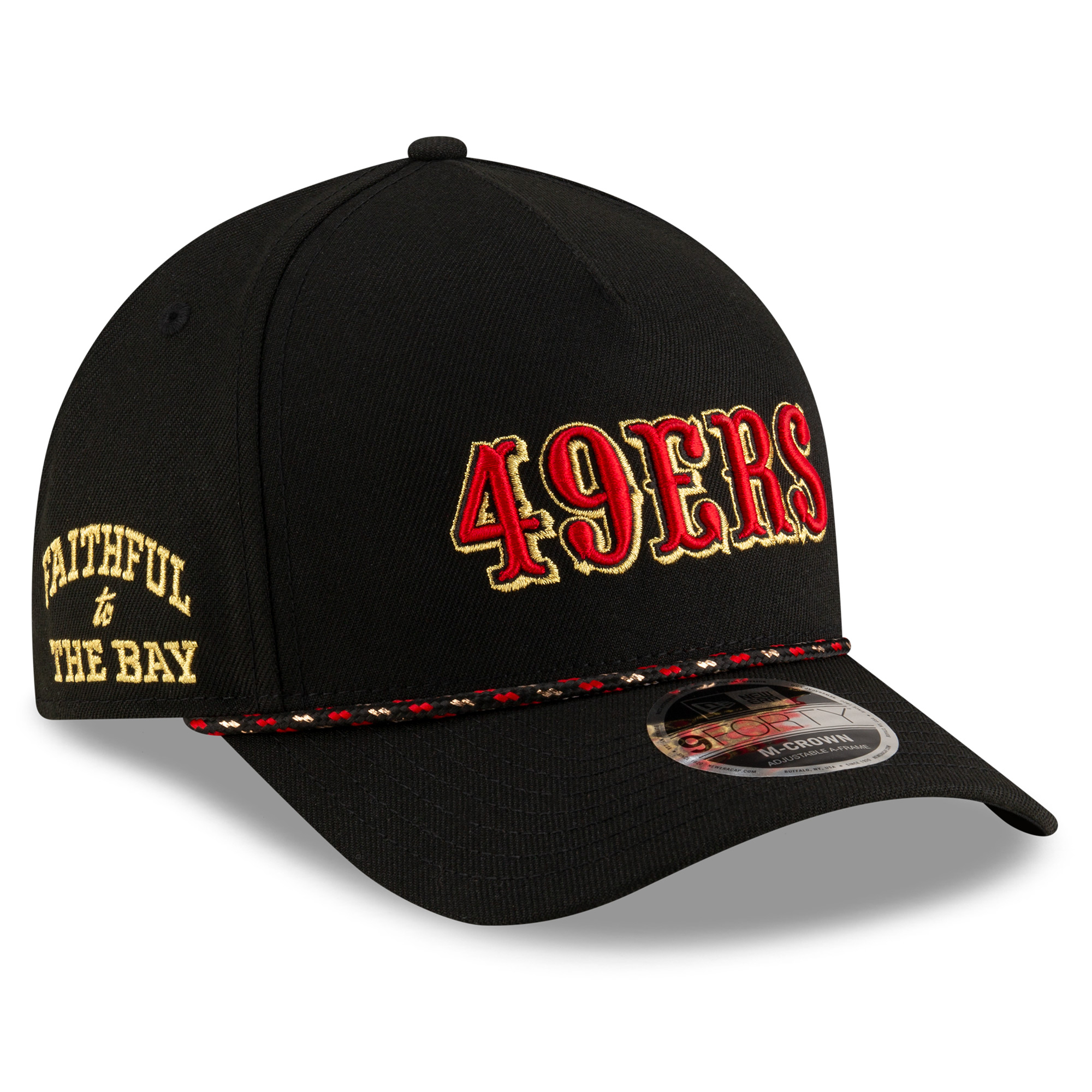 Men's New Era Black San Francisco 49ers Rivalries Collection Sideline A-Frame 9FORTY Adjustable Hat