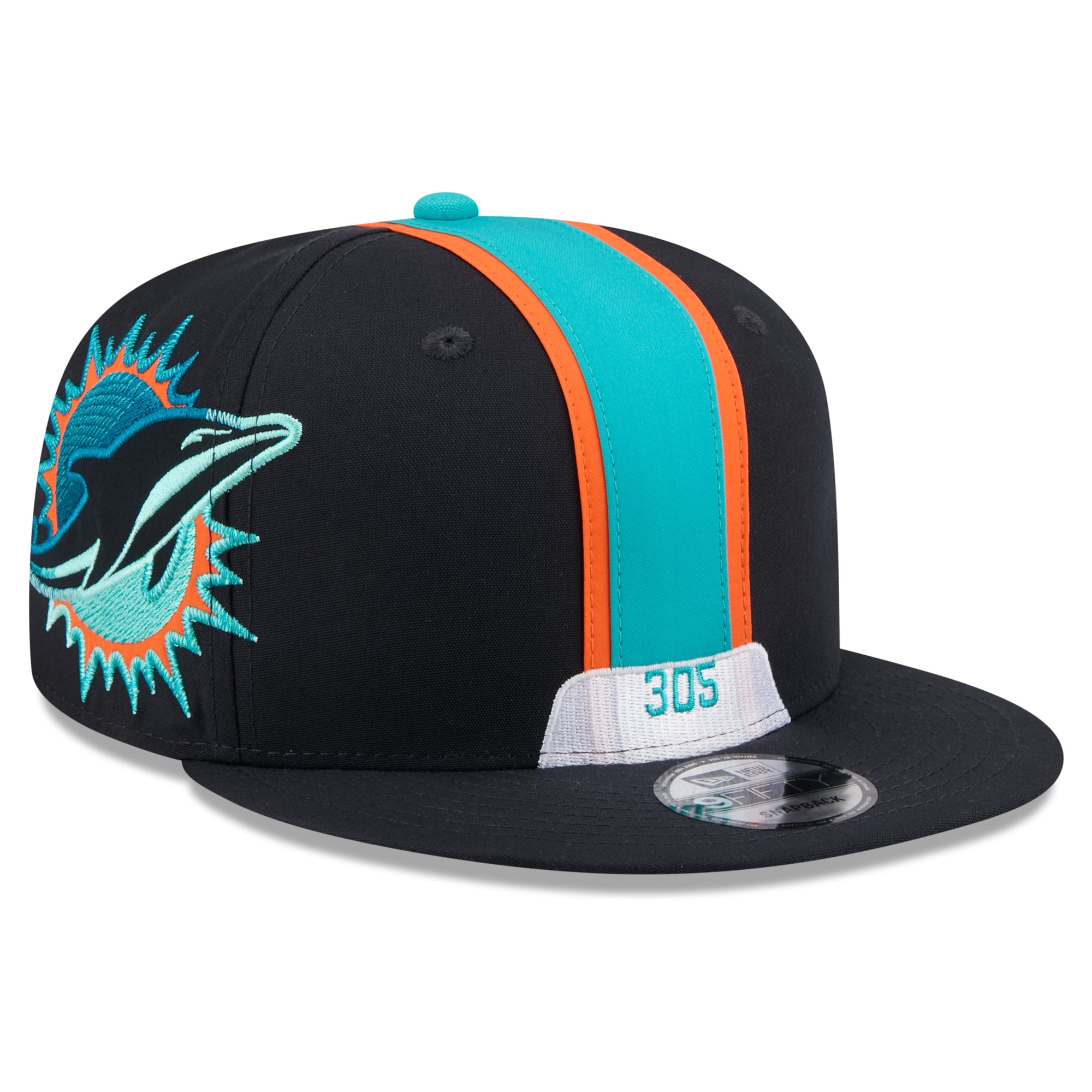 Men's New Era Navy Miami Dolphins Rivalries Collection Fan Pack Helmet 9FIFTY Snapback Hat
