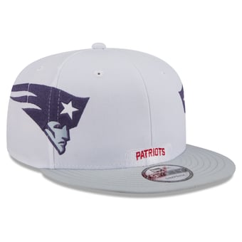 Men's New Era White New England Patriots Rivalries Collection Fan Pack Helmet 9FIFTY Snapback Hat