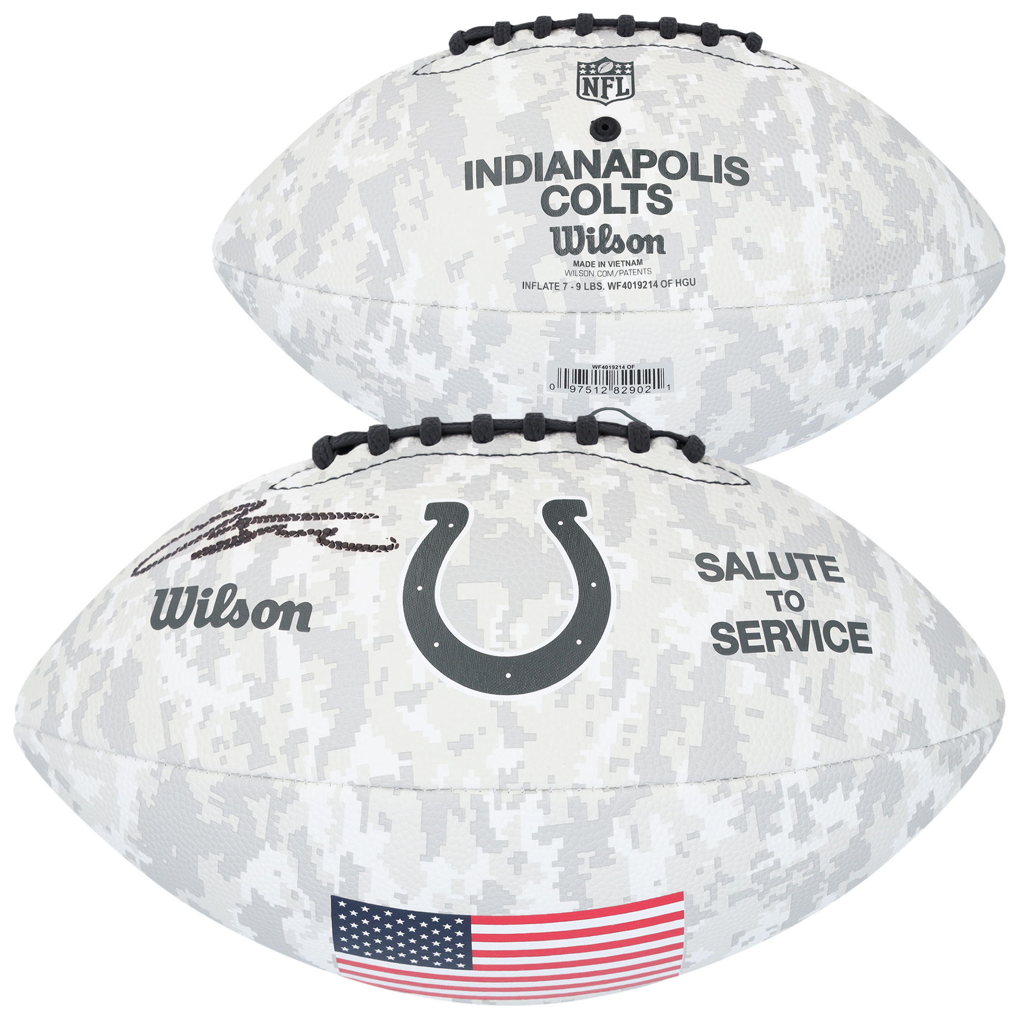 Jonathan Taylor Indianapolis Colts Autographed Wilson 2024 Salute To Service Football