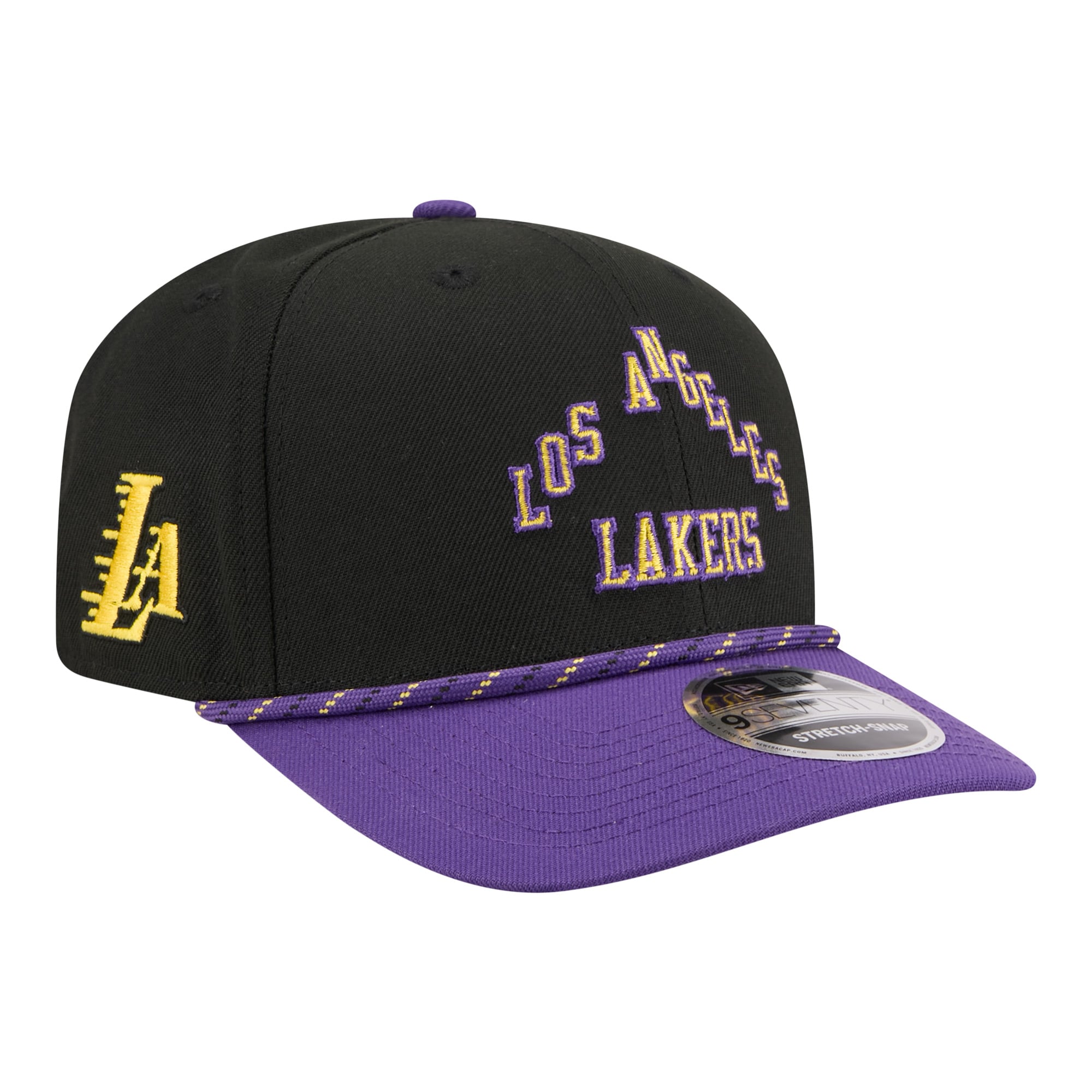 Men's New Era  Black/Purple Los Angeles Lakers City Edition 9SEVENTY Stretch-Snap Hat