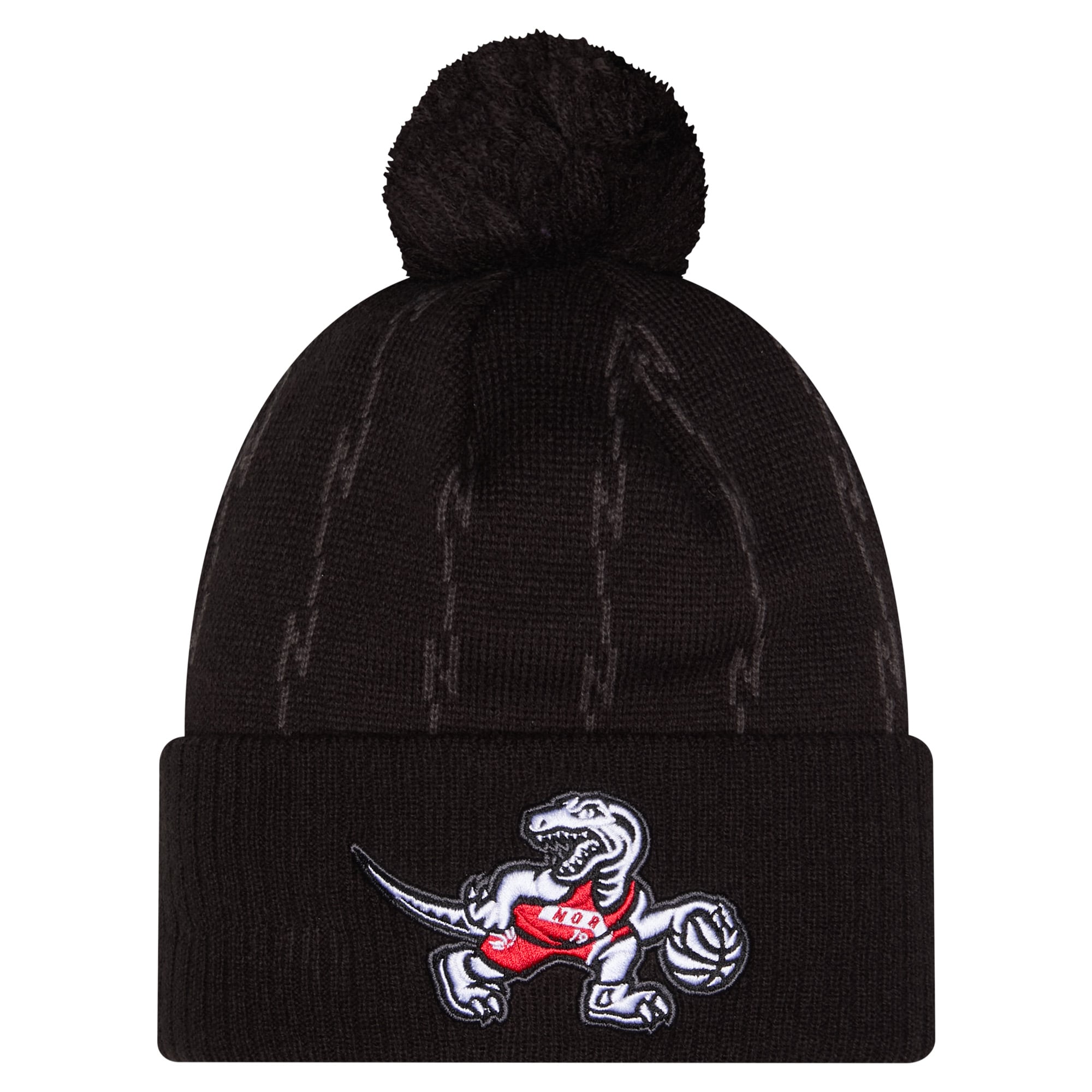Men's New Era  Black Toronto Raptors City Edition Cuffed Knit Hat with Pom