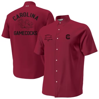 Men's Under Armour  Garnet South Carolina Gamecocks Gameday Armourfuse Camp Button-Up Shirt