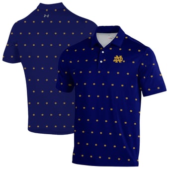 Men's Under Armour Navy Notre Dame Fighting Irish Gameday Armourfuse Polo