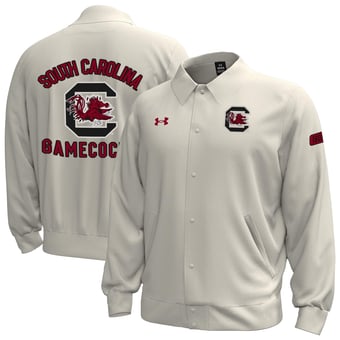 Men's Under Armour Stone South Carolina Gamecocks Gameday Icon Full-Snap Fleece Jacket