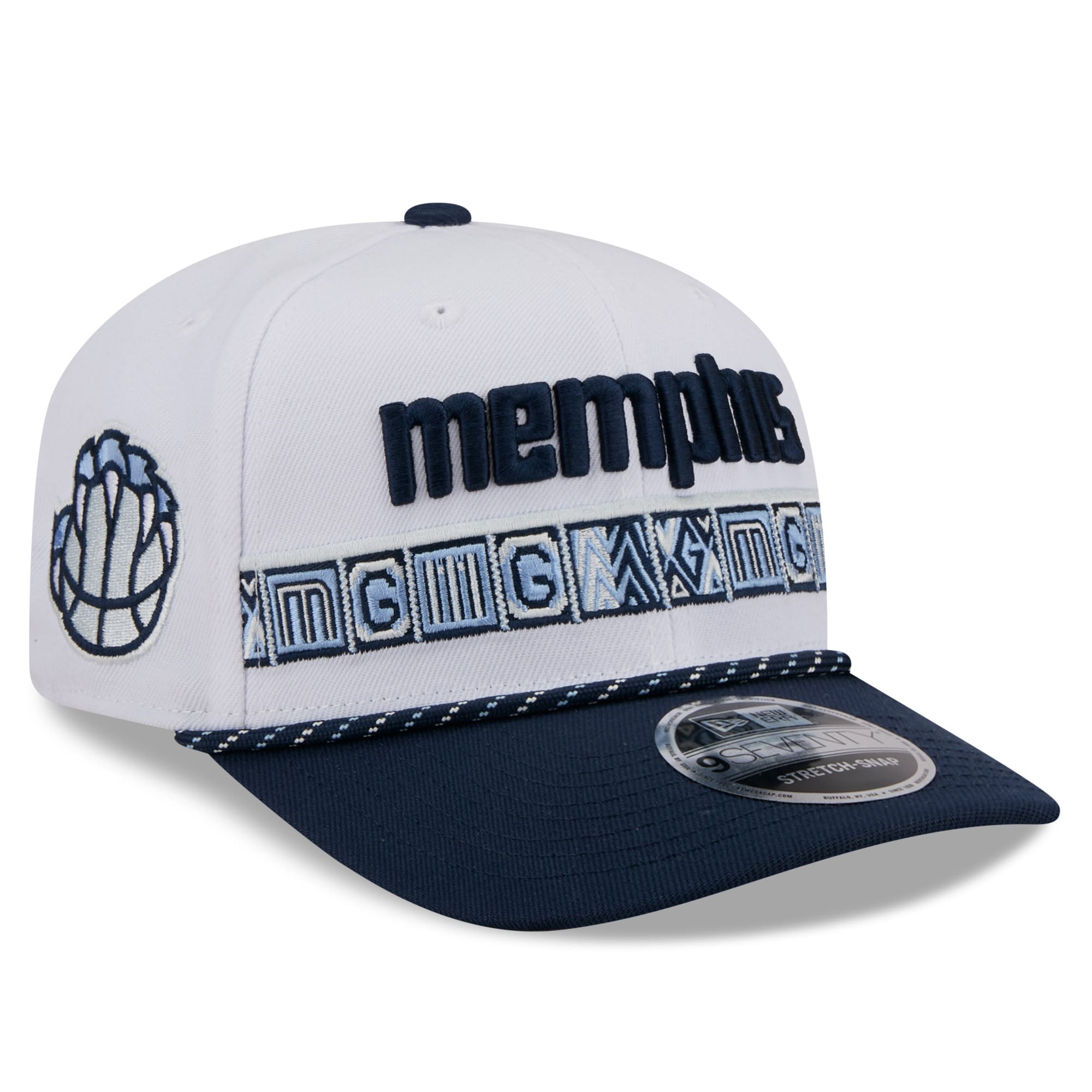 Men's New Era White/Navy Memphis Grizzlies 2025/26 City Edition 9SEVENTY Adjustable Hat