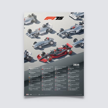Formula 1 75th Anniversary - Calendar Poster - 2025