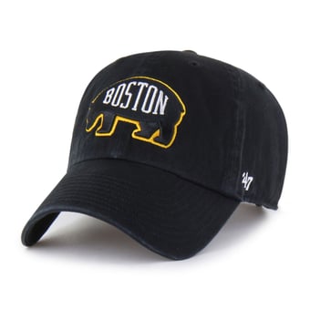 Men's '47  Black Boston Bruins Alternate Logo Clean Up Adjustable Hat