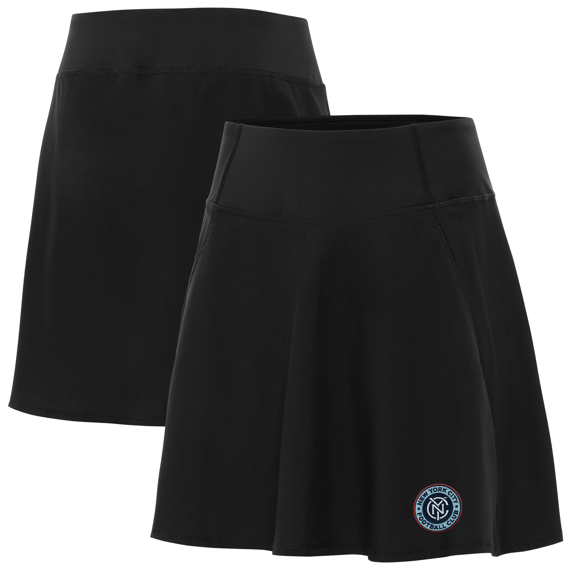 Women’s Antigua Black New York City FC Chip Skort Women’s Antigua Black New York City FC Chip Skort