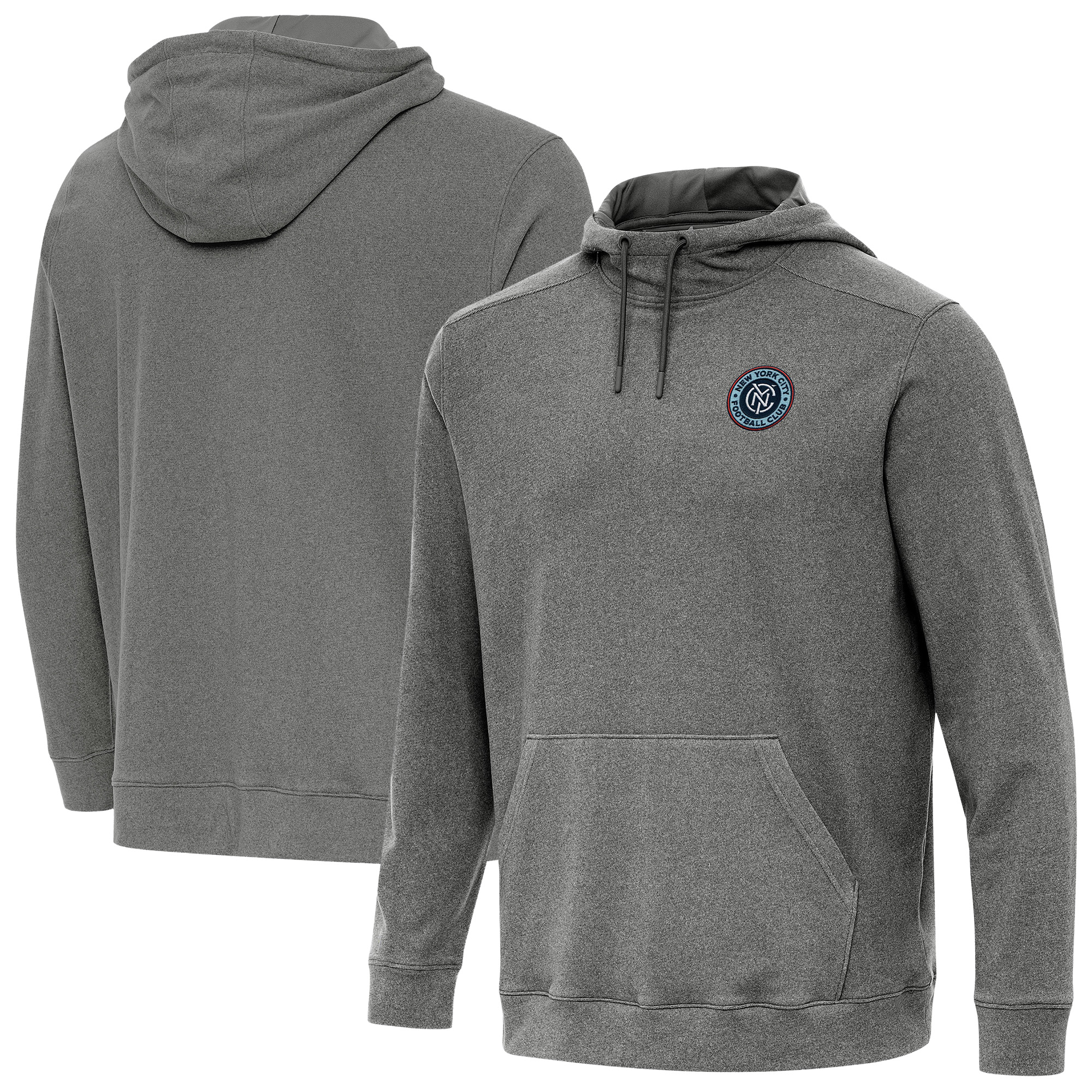 Men’s Antigua Heather Black New York City FC Cloud Pullover Hoodie Men’s Antigua Heather Black New York City FC Cloud Pullover Hoodie