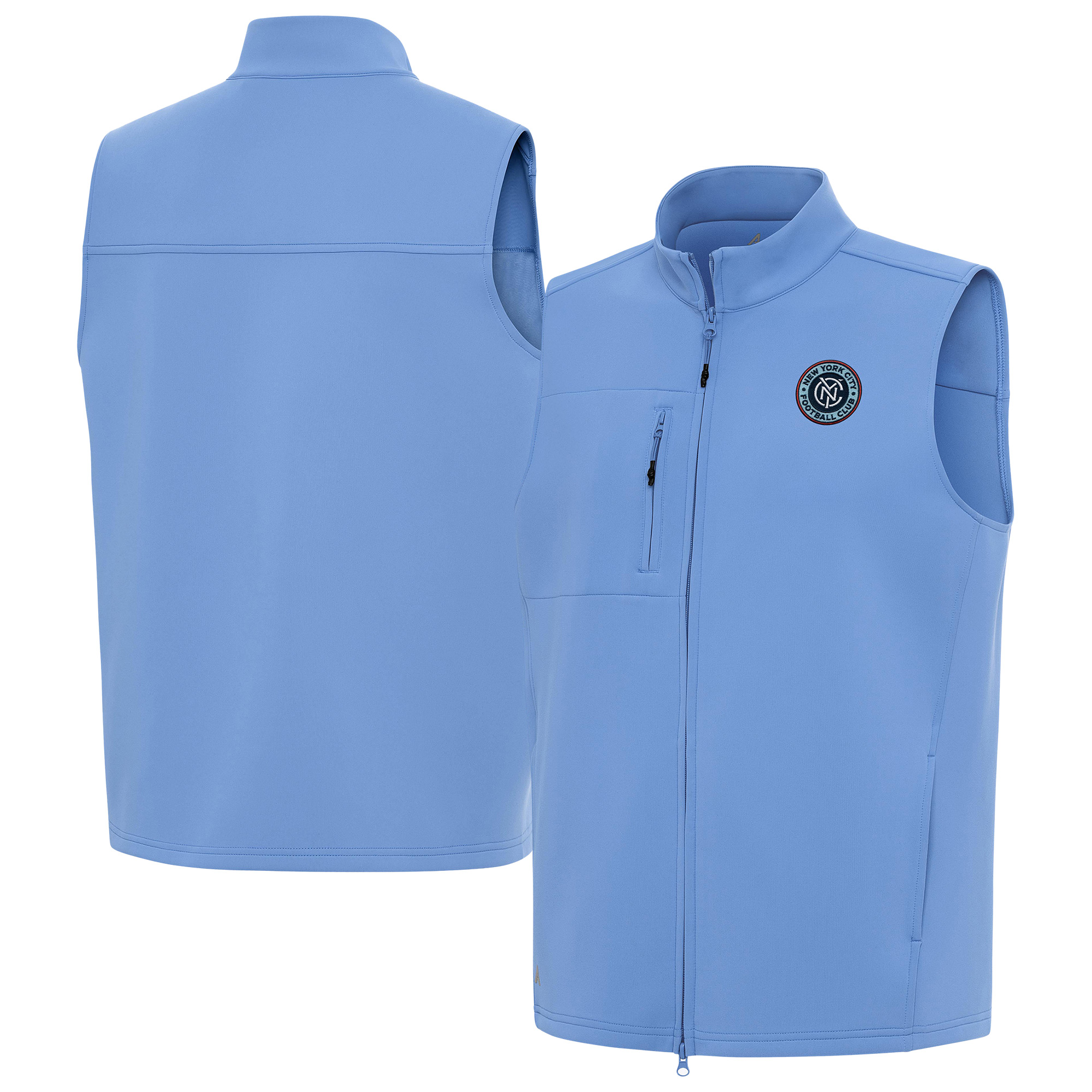 Men’s Antigua Sky Blue New York City FC Demand Full-Zip Vest Men’s Antigua Sky Blue New York City FC Demand Full-Zip Vest