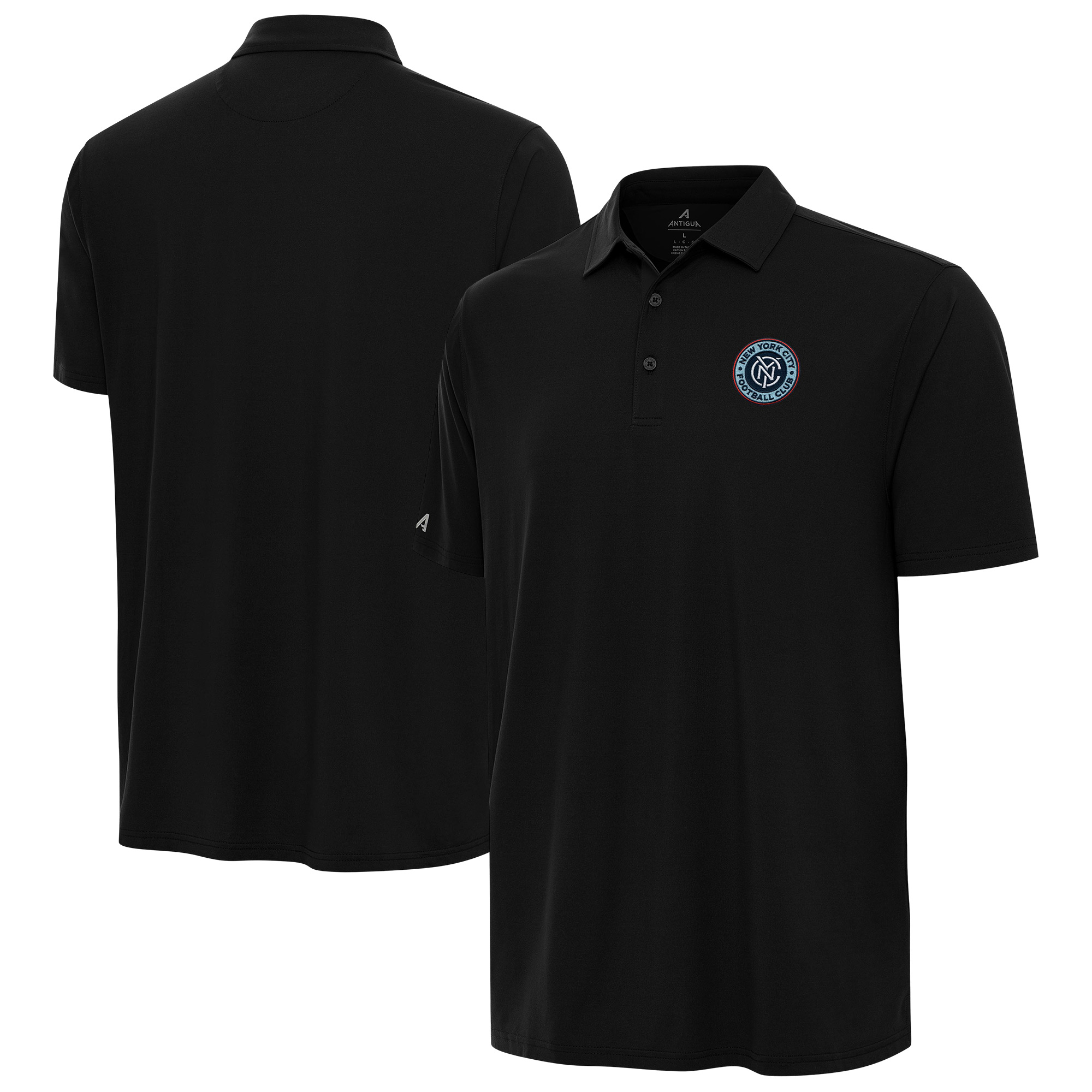 Men’s Antigua Black New York City FC Era Polo Men’s Antigua Black New York City FC Era Polo