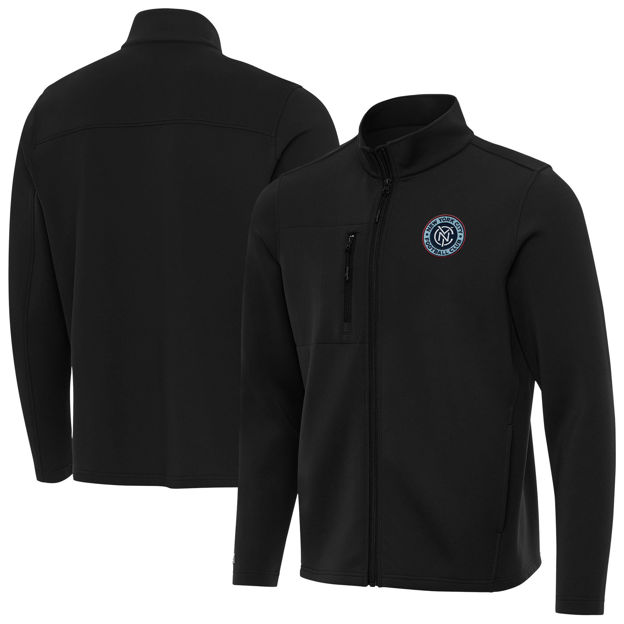 Men’s Antigua Black New York City FC Objection Full-Zip Jacket Men’s Antigua Black New York City FC Objection Full-Zip Jacket