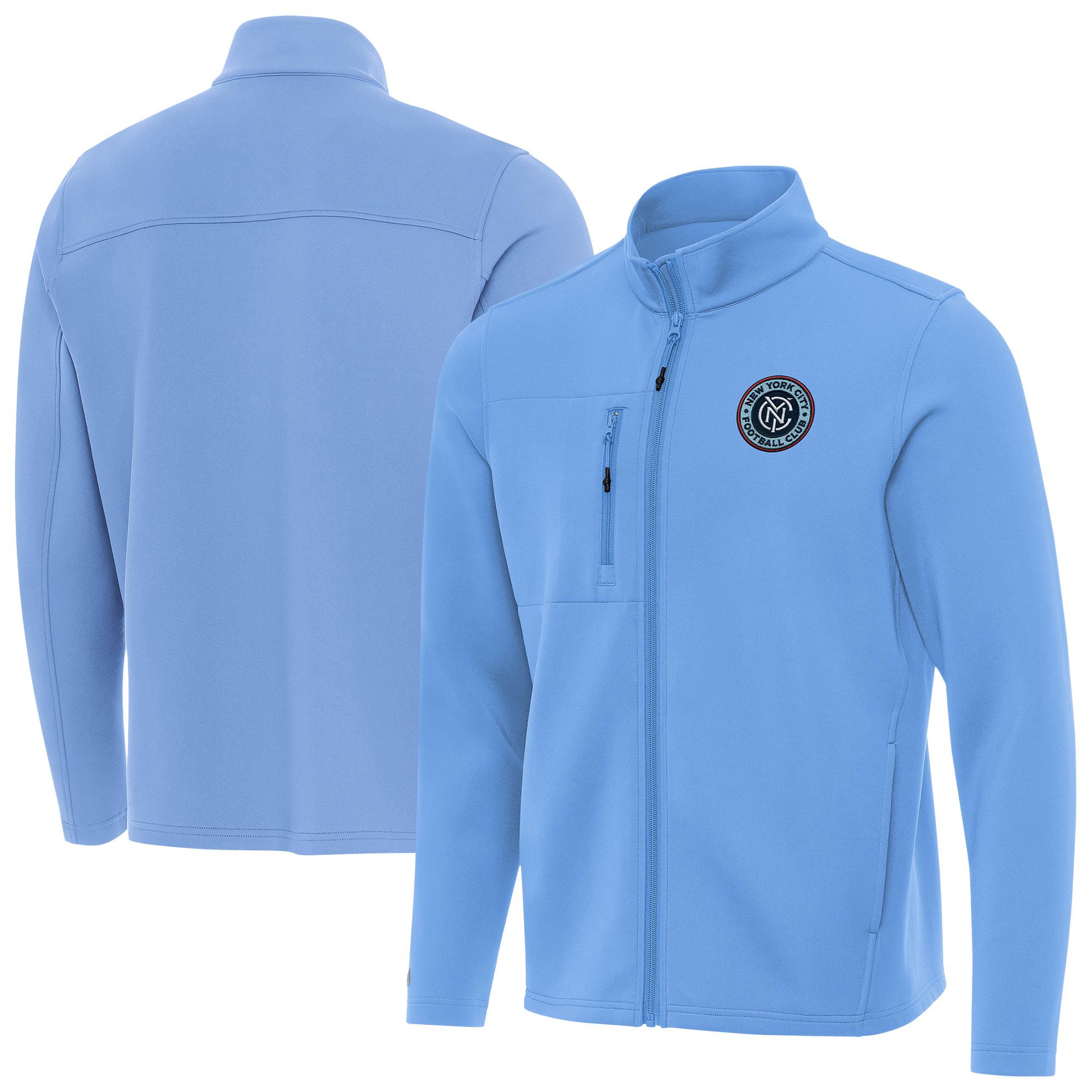 Men’s Antigua Powder Blue New York City FC Objection Full-Zip Jacket Men’s Antigua Powder Blue New York City FC Objection Full-Zip Jacket