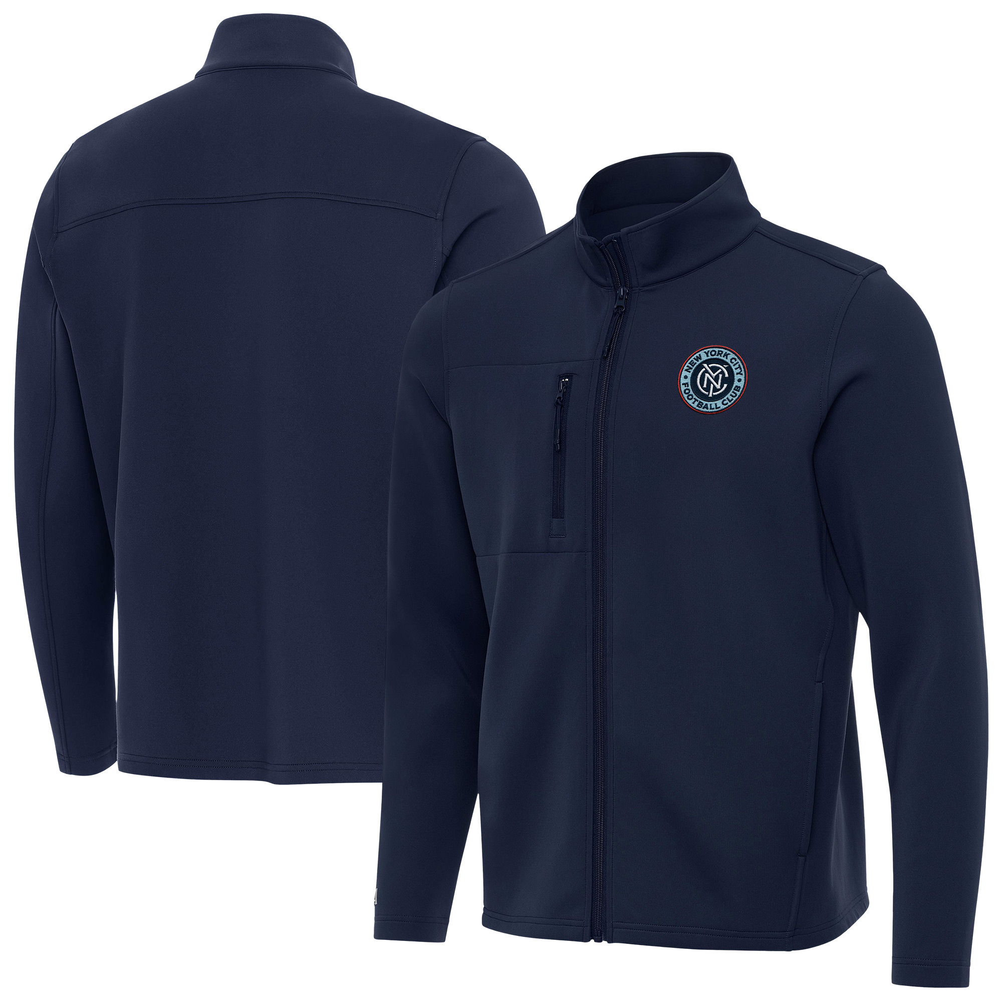Men’s Antigua Navy New York City FC Objection Full-Zip Jacket Men’s Antigua Navy New York City FC Objection Full-Zip Jacket
