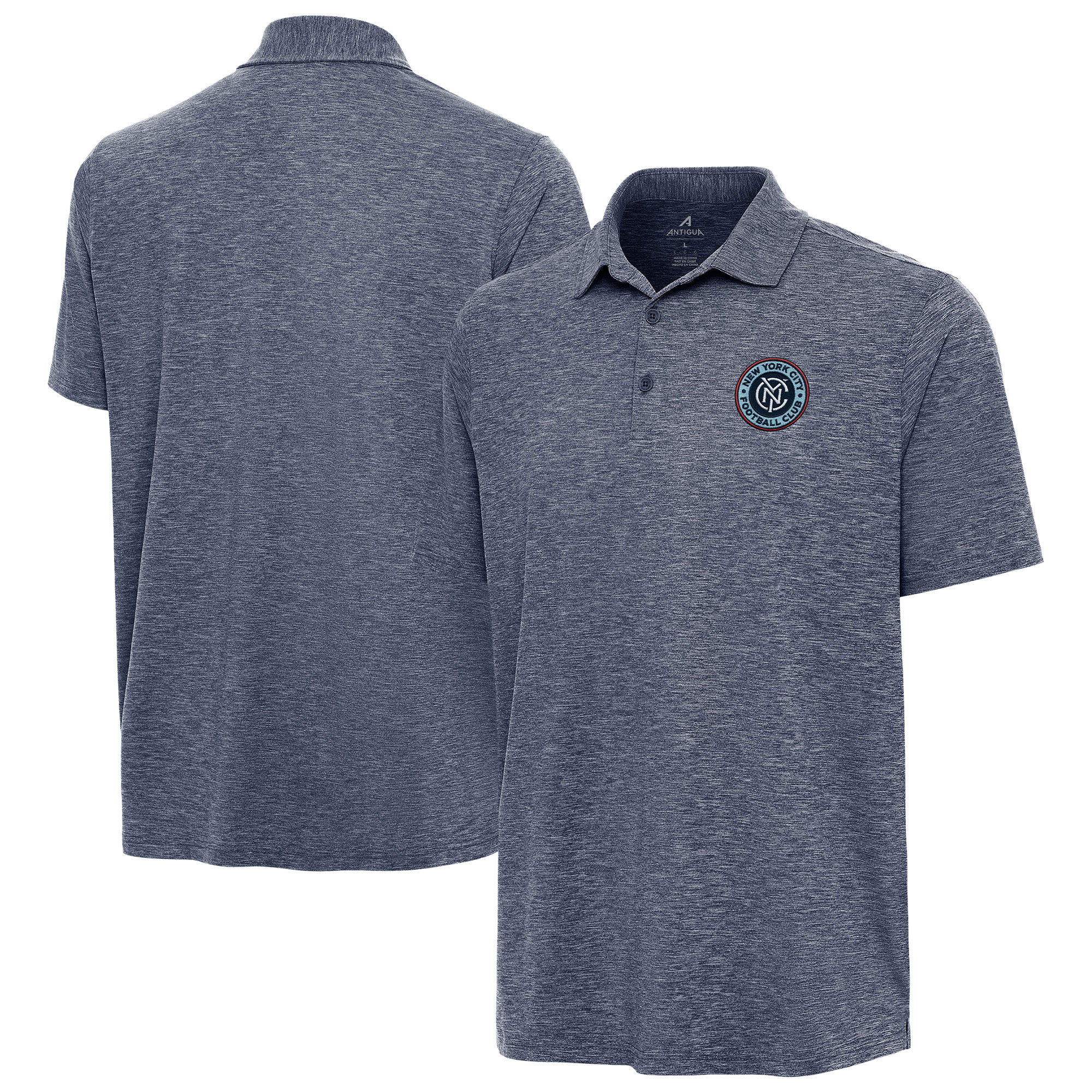 Men’s Antigua Heather Navy New York City FC Par 3 Polo Men’s Antigua Heather Navy New York City FC Par 3 Polo