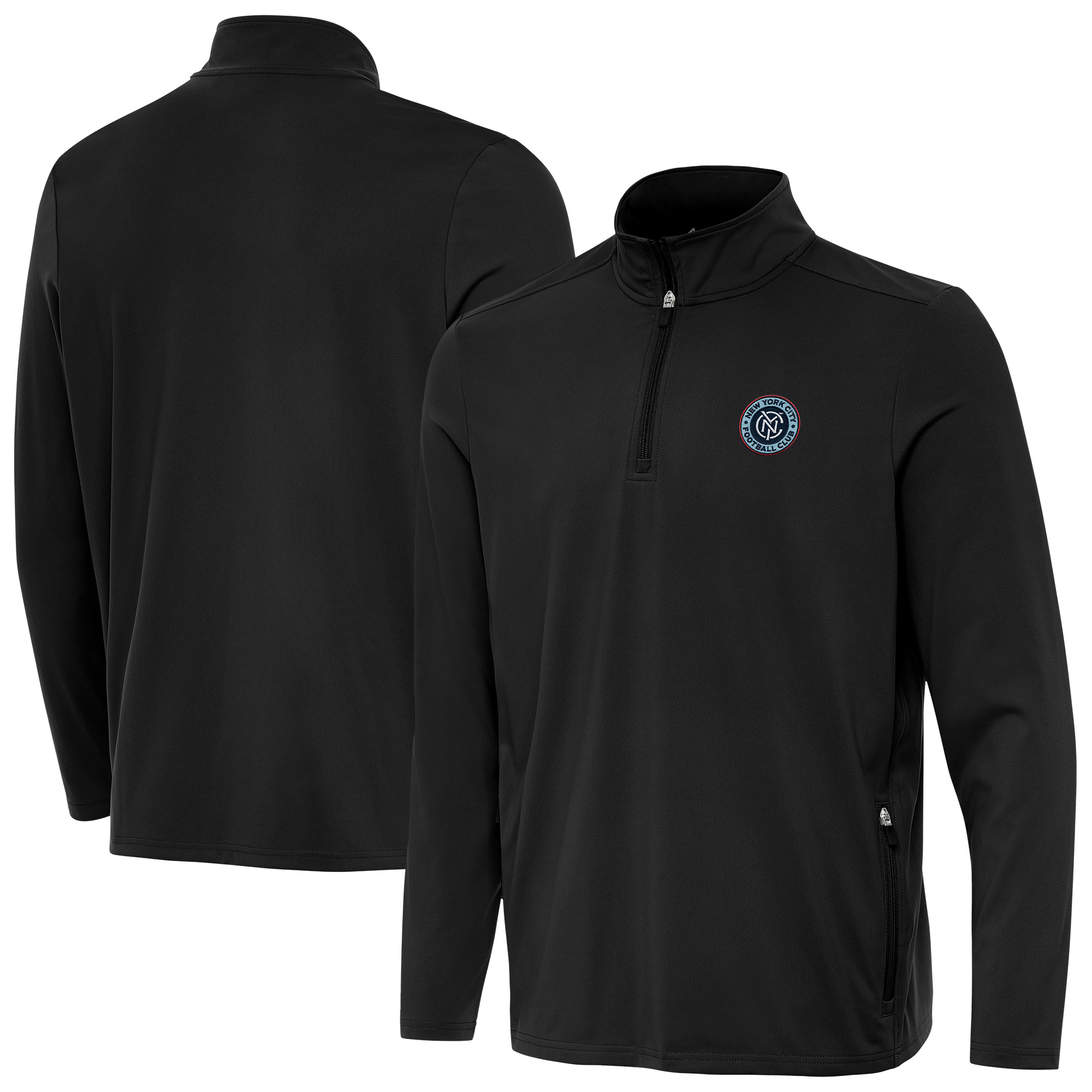 Men’s Antigua Black New York City FC Perilous Quarter-Zip Top Men’s Antigua Black New York City FC Perilous Quarter-Zip Top