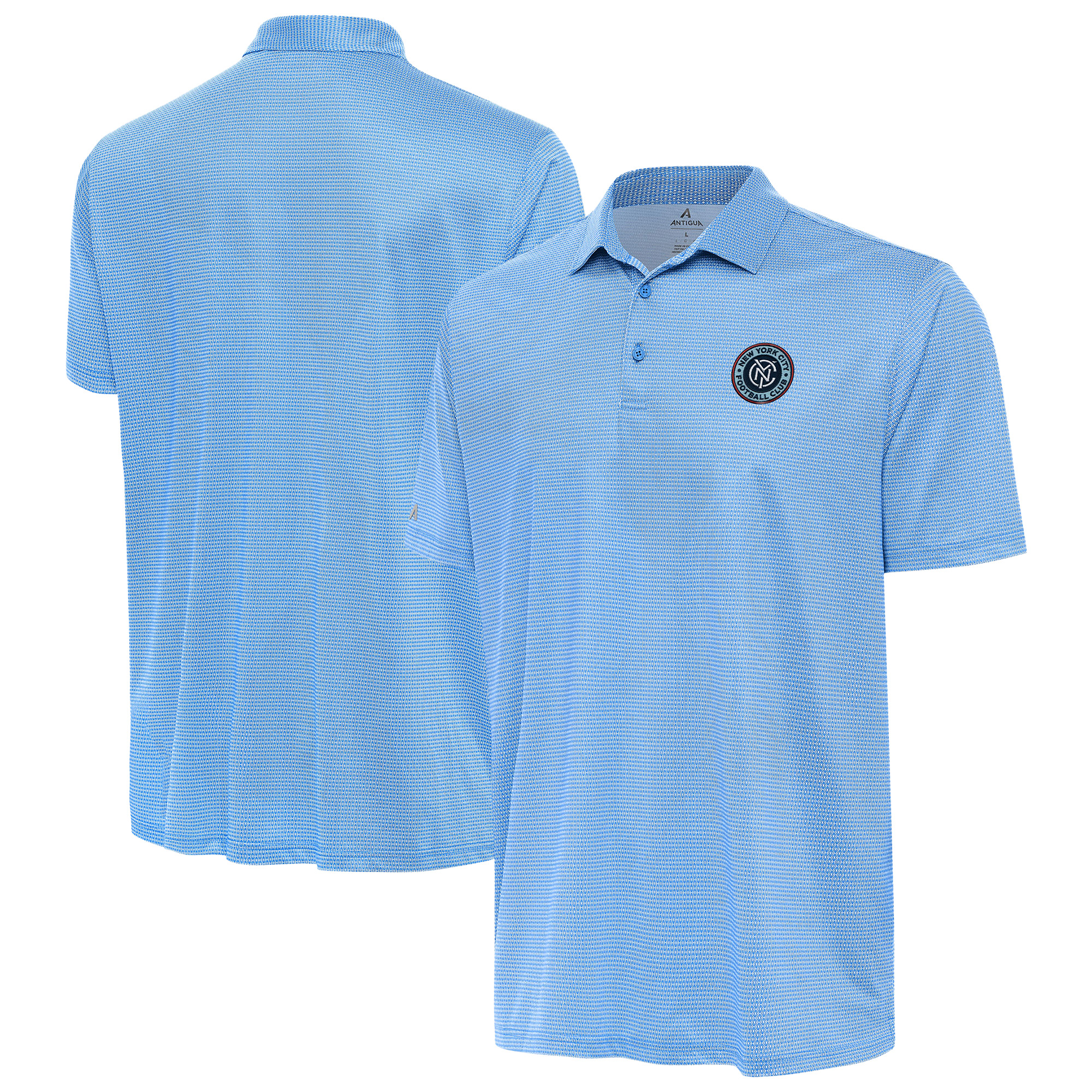 Men’s Antigua White/Sky Blue New York City FC Rings Polo Men’s Antigua White/Sky Blue New York City FC Rings Polo