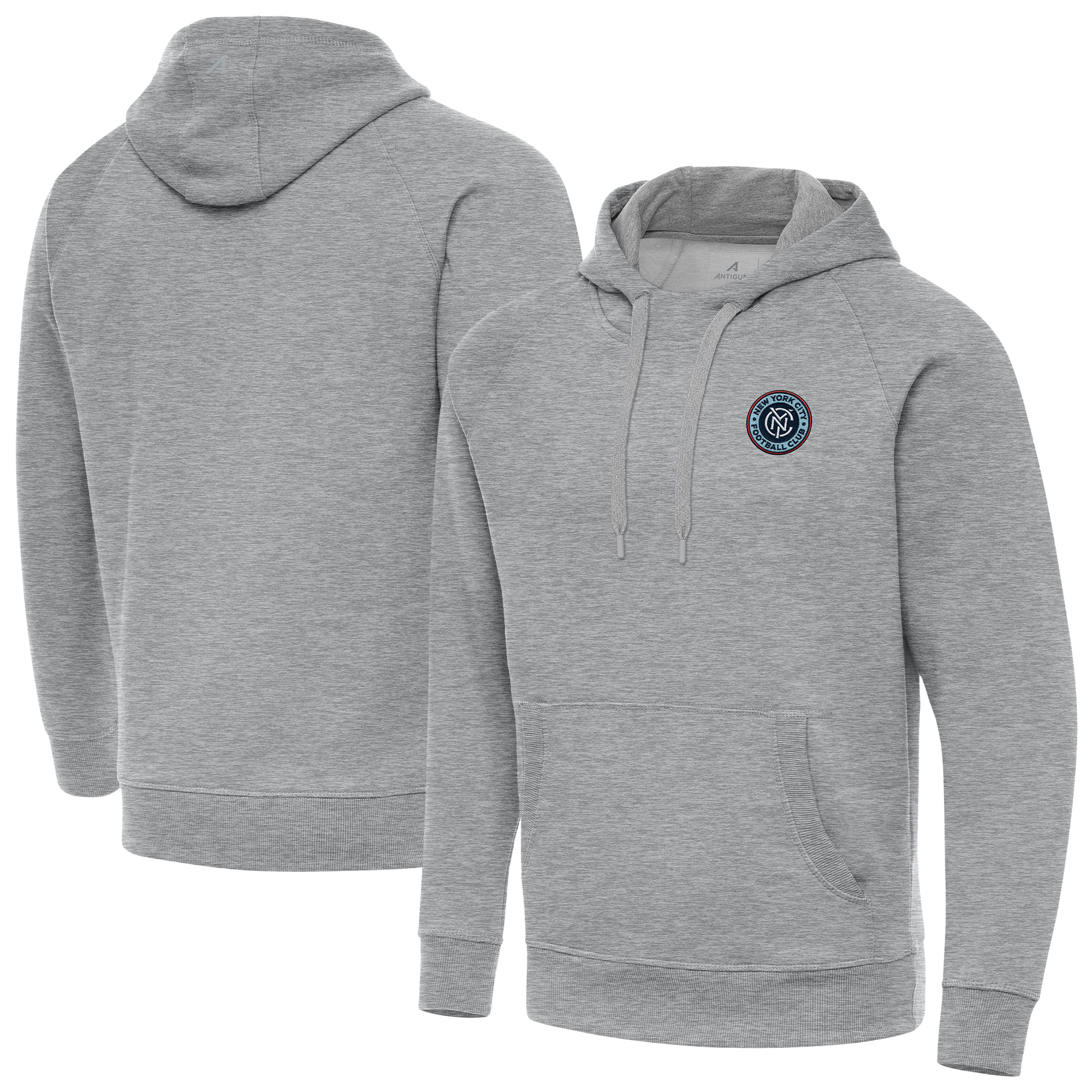 Men’s Antigua Heather Gray New York City FC Victory Fleece Raglan Pullover Hoodie Men’s Antigua Heather Gray New York City FC Victory Fleece Raglan Pullover Hoodie