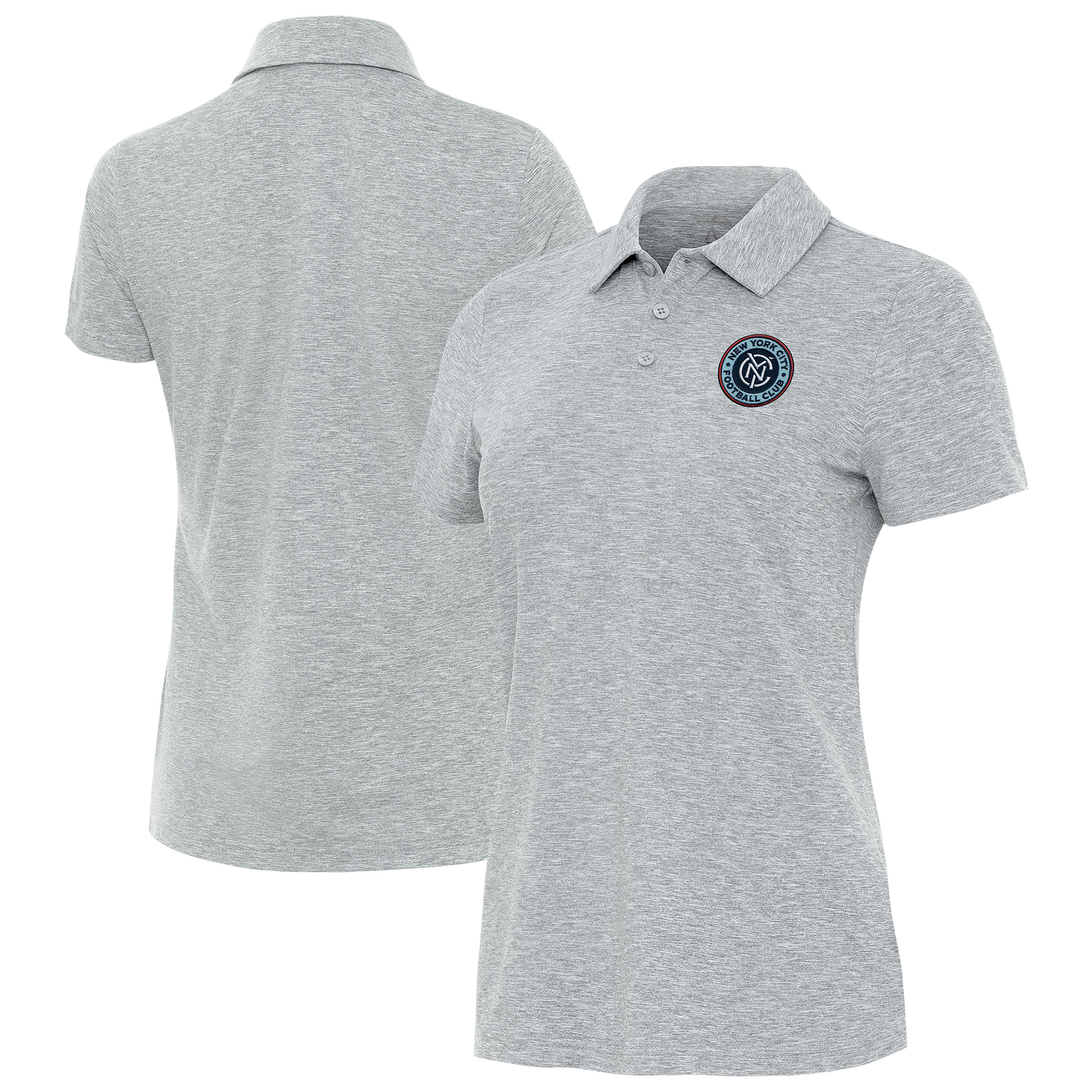 Women’s Antigua Heather Gray New York City FC Matter Polo Women’s Antigua Heather Gray New York City FC Matter Polo