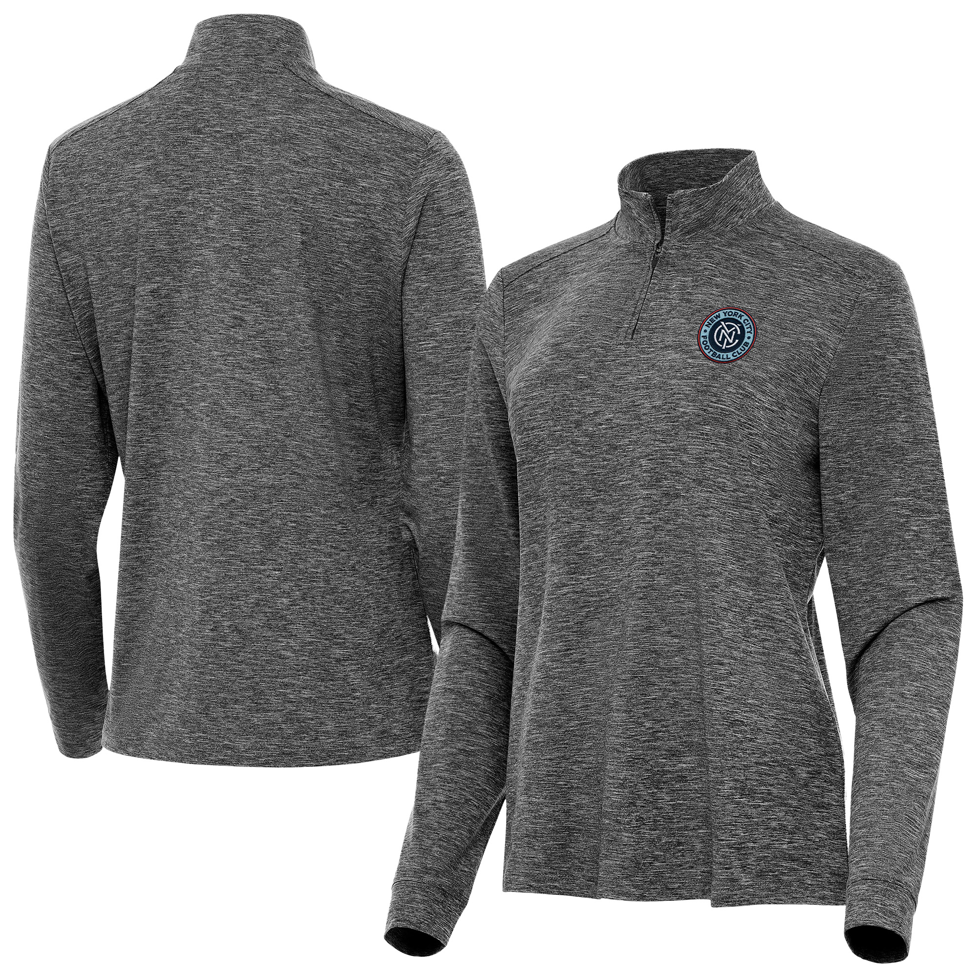 Women’s Antigua Heather Black New York City FC Mentor Quarter-Zip Top Women’s Antigua Heather Black New York City FC Mentor Quarter-Zip Top