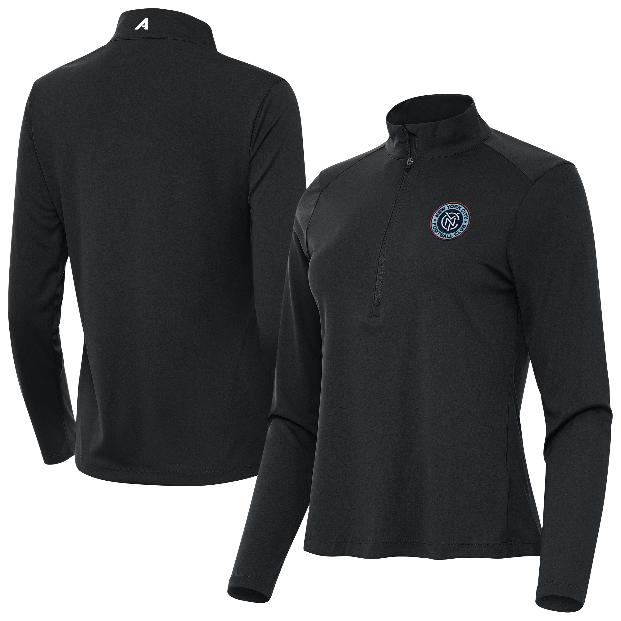 Women’s Antigua Black New York City FC Tribute Half-Zip Pullover Women’s Antigua Black New York City FC Tribute Half-Zip Pullover