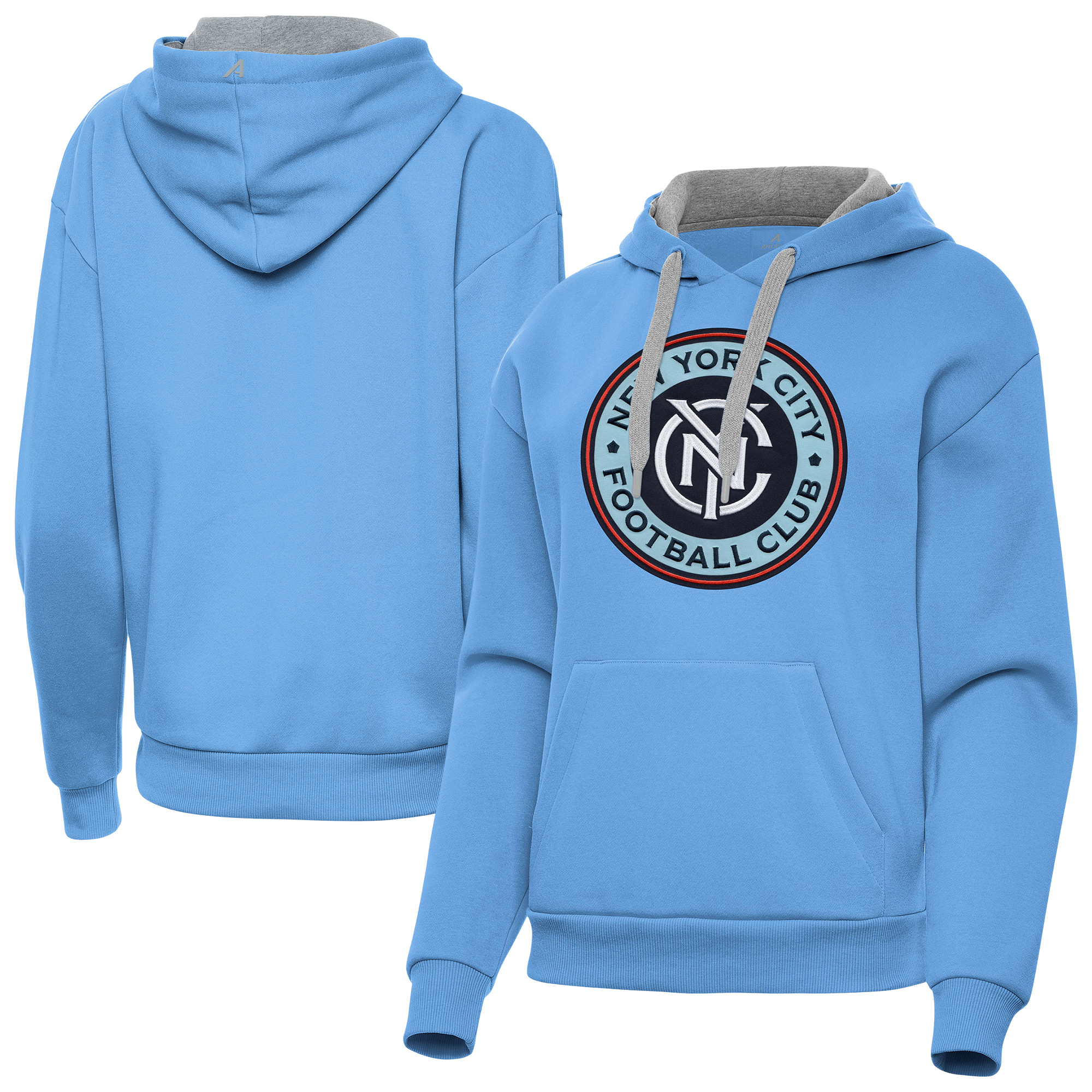 Women’s Antigua Powder Blue New York City FC Victory Pullover Hoodie Women’s Antigua Powder Blue New York City FC Victory Pullover Hoodie