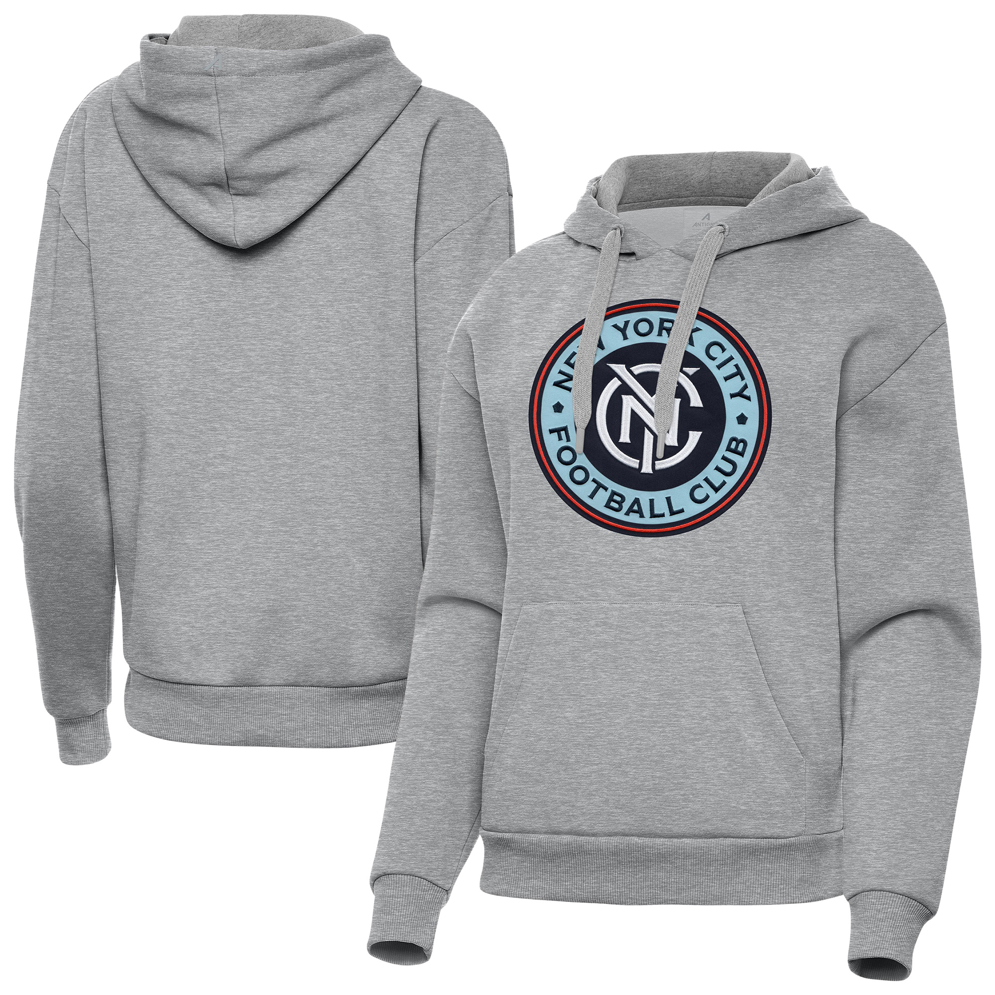 Women’s Antigua Heather Gray New York City FC Victory Pullover Hoodie Women’s Antigua Heather Gray New York City FC Victory Pullover Hoodie