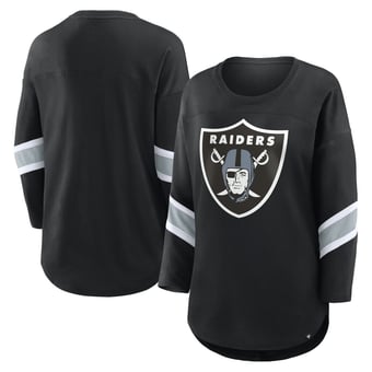 Women's Fanatics Black Las Vegas Raiders Plus Size Redzone 3/4-Sleeve Scoop Neck T-Shirt