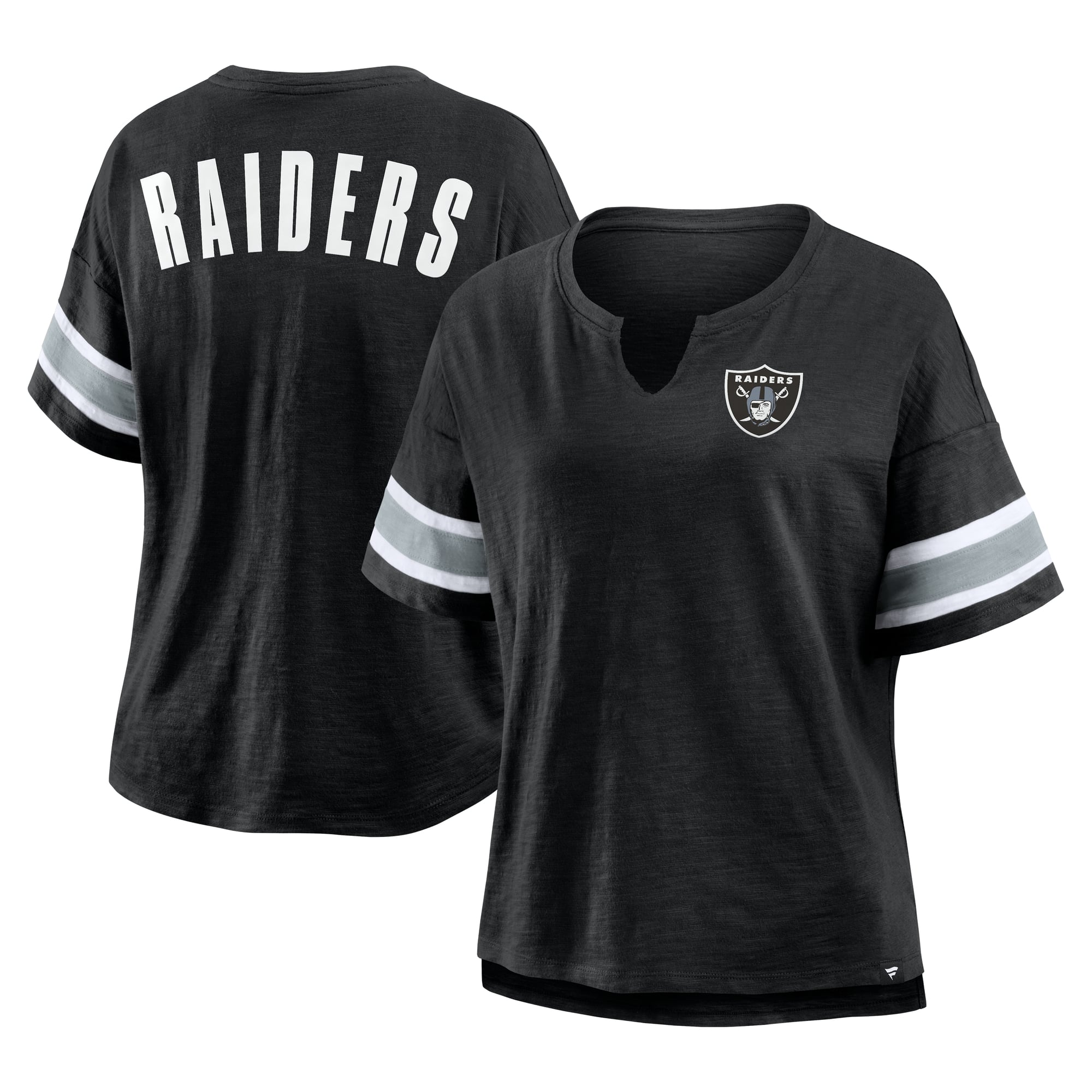 Women’s Fanatics Black Las Vegas Raiders Plus Size Redzone Notch Neck T-Shirt Women’s Fanatics Black Las Vegas Raiders Plus Size Redzone Notch Neck T-Shirt