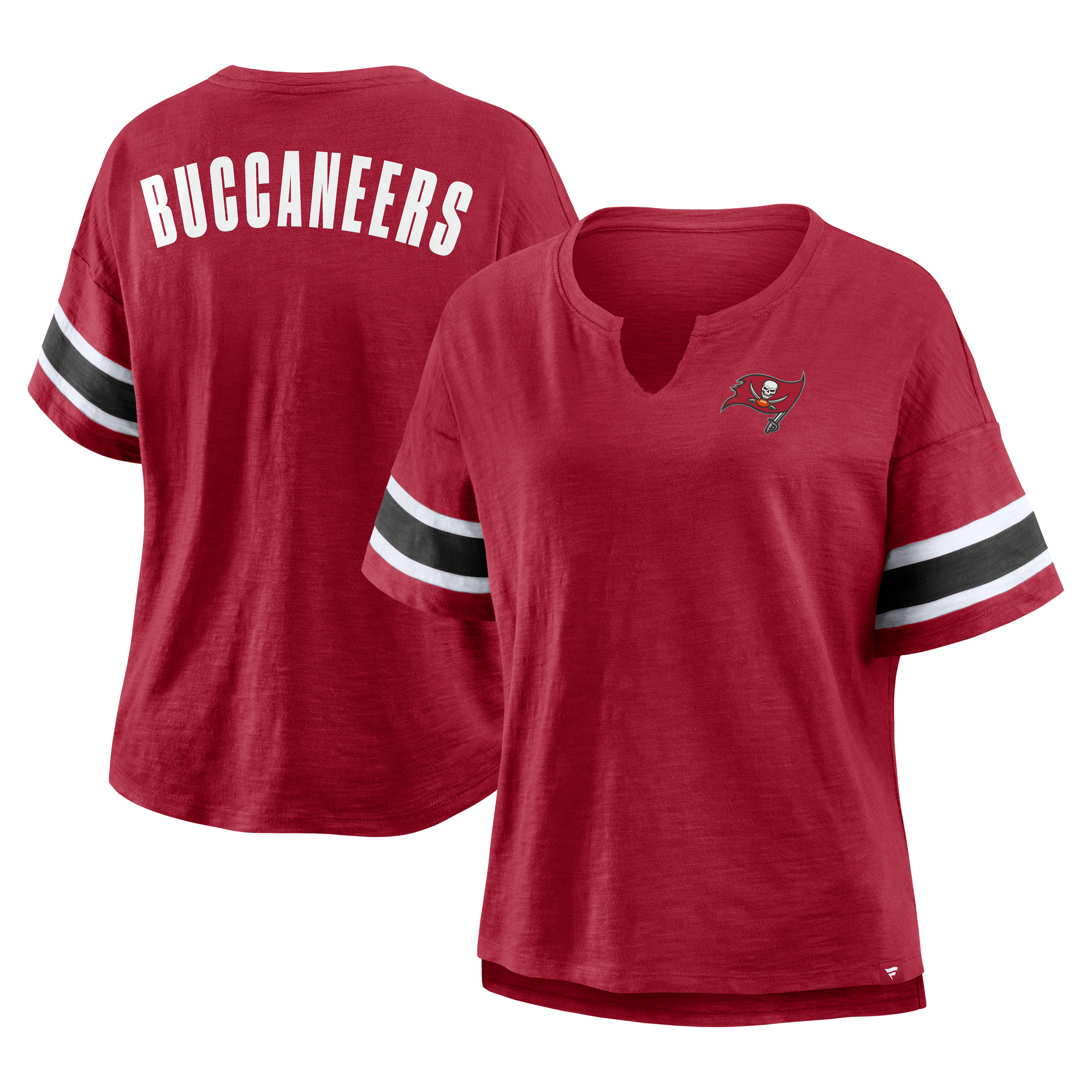 Women's Fanatics Red Tampa Bay Buccaneers Plus Size Redzone Notch Neck T-Shirt
