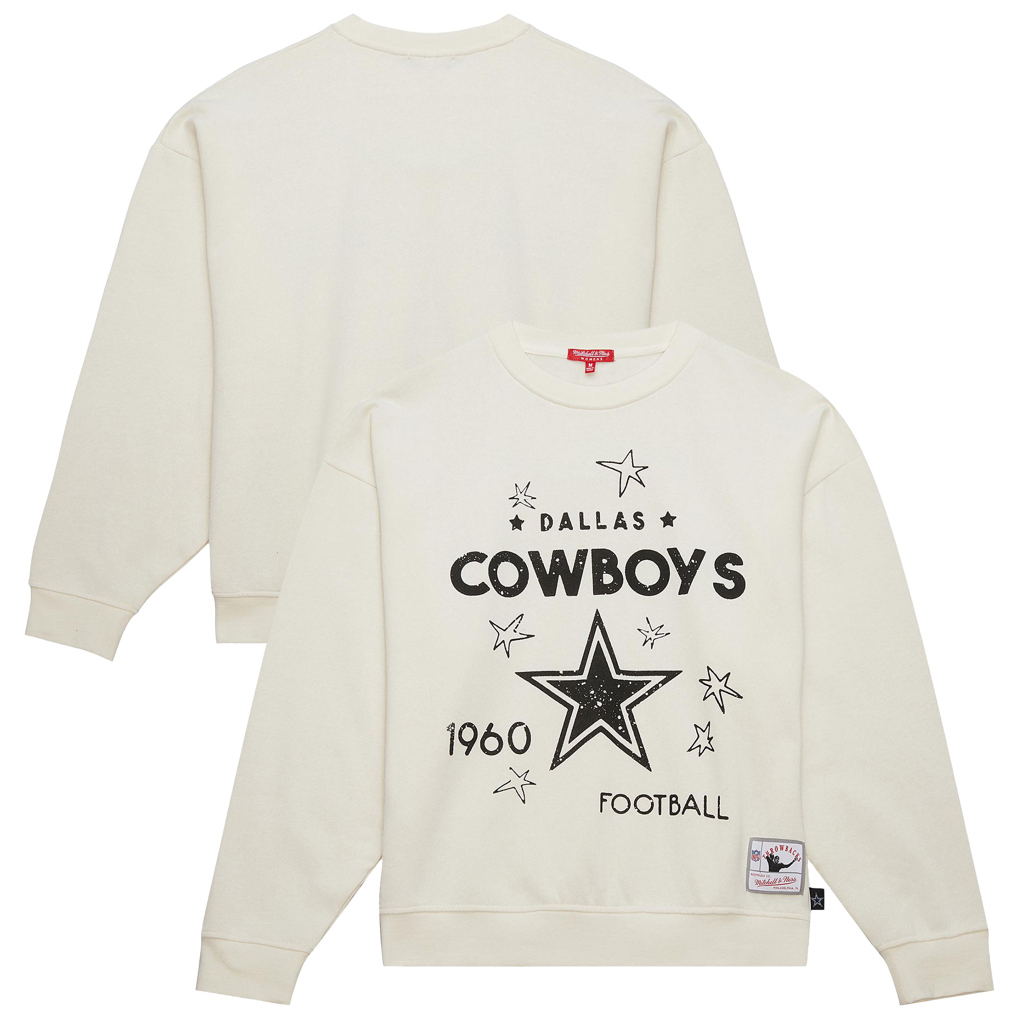 Women's Mitchell & Ness Cream Dallas Cowboys Plus Size Shooting Star Sweatshirt