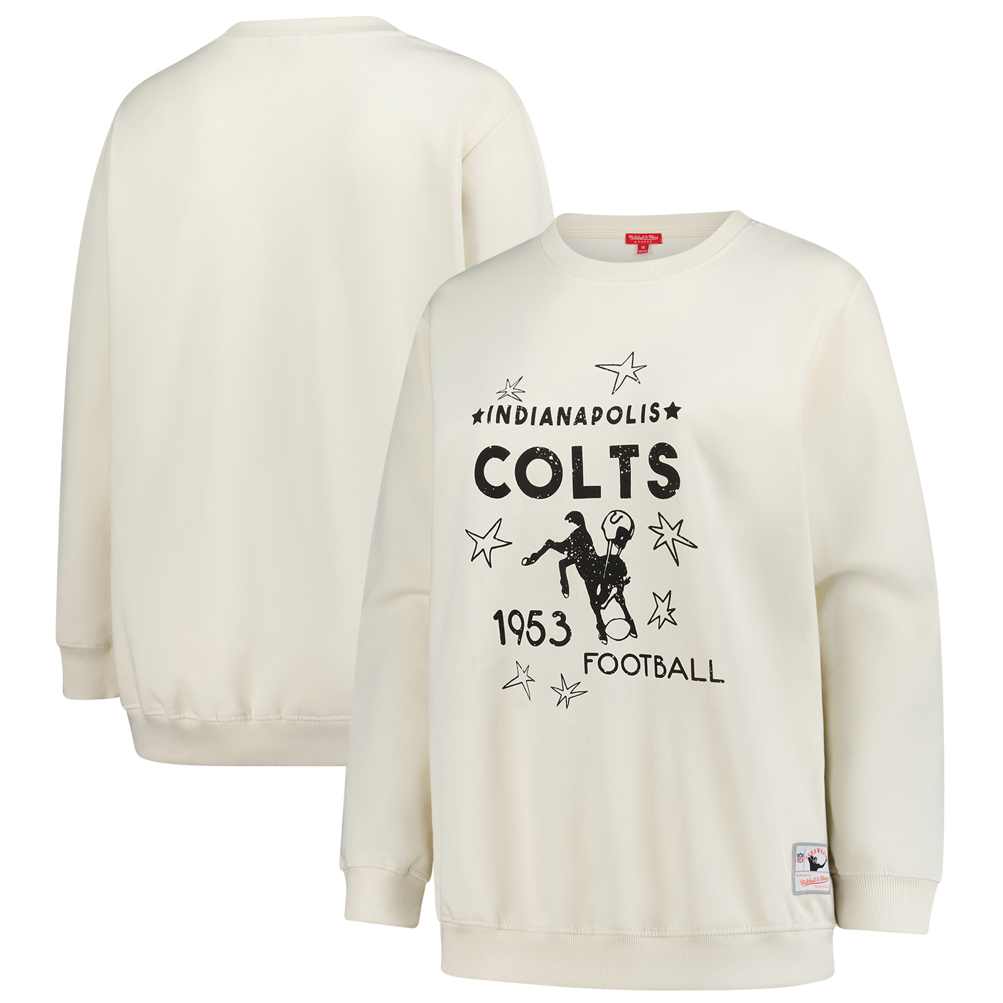 Women's Mitchell & Ness Cream Indianapolis Colts Plus Size Shooting Star Sweatshirt
