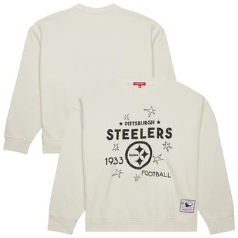Women's Mitchell & Ness Cream Pittsburgh Steelers Plus Size Shooting Star Sweatshirt