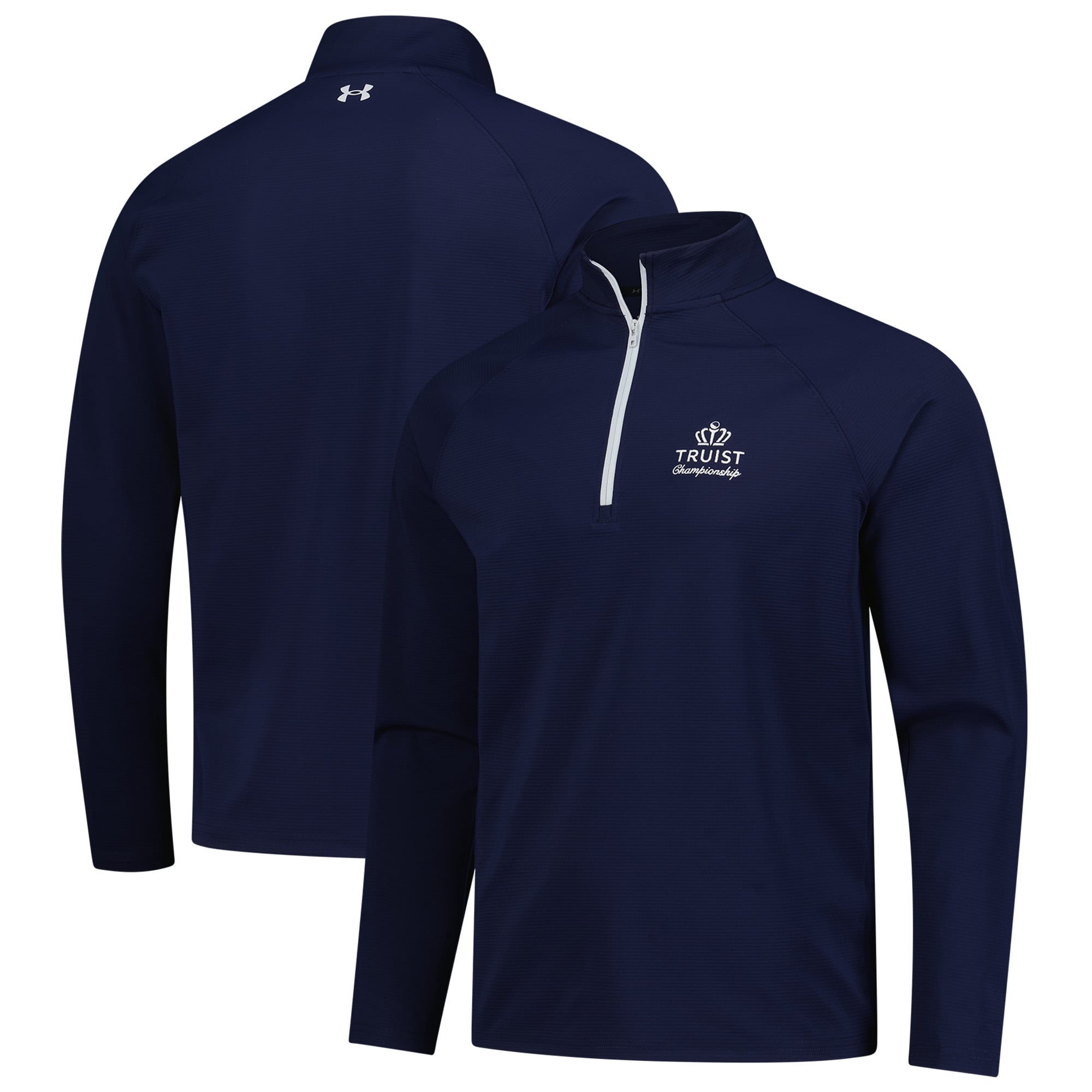 Men's Under Armour  Navy Truist Championship Fusion Ottoman Raglan Quarter-Zip Pullover