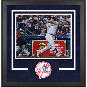 Jasson Domínguez New York Yankees Autographed Deluxe Framed 16" x 20" Home Run Photograph - Signed in Black Ink